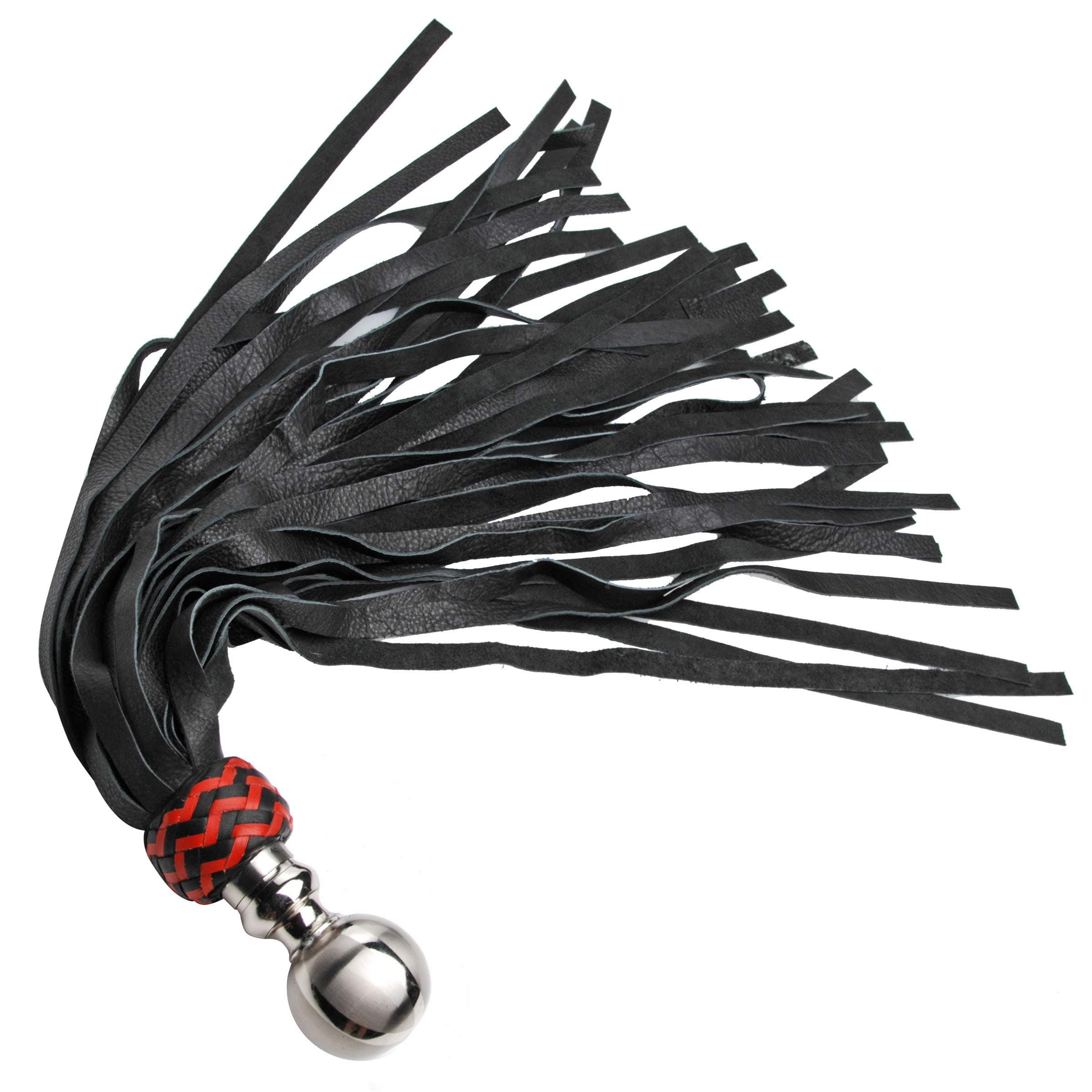 Strict Leather Premium Leather Ball Handle Flogger, Black