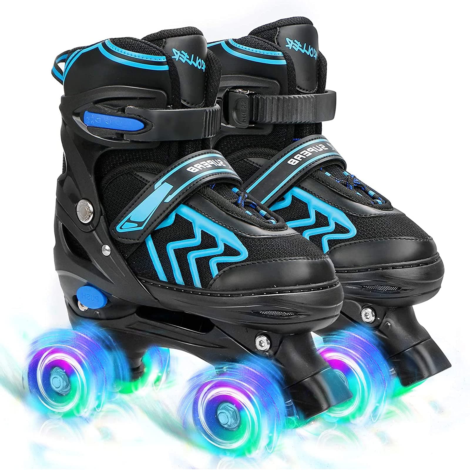 Roller Skates for Kids Adjustable Roller Skates with Light Up Wheels, Fun Illuminating for Boys Girls, Rollerskates for Kids Beginners, Suitable for Indoor Outdoor