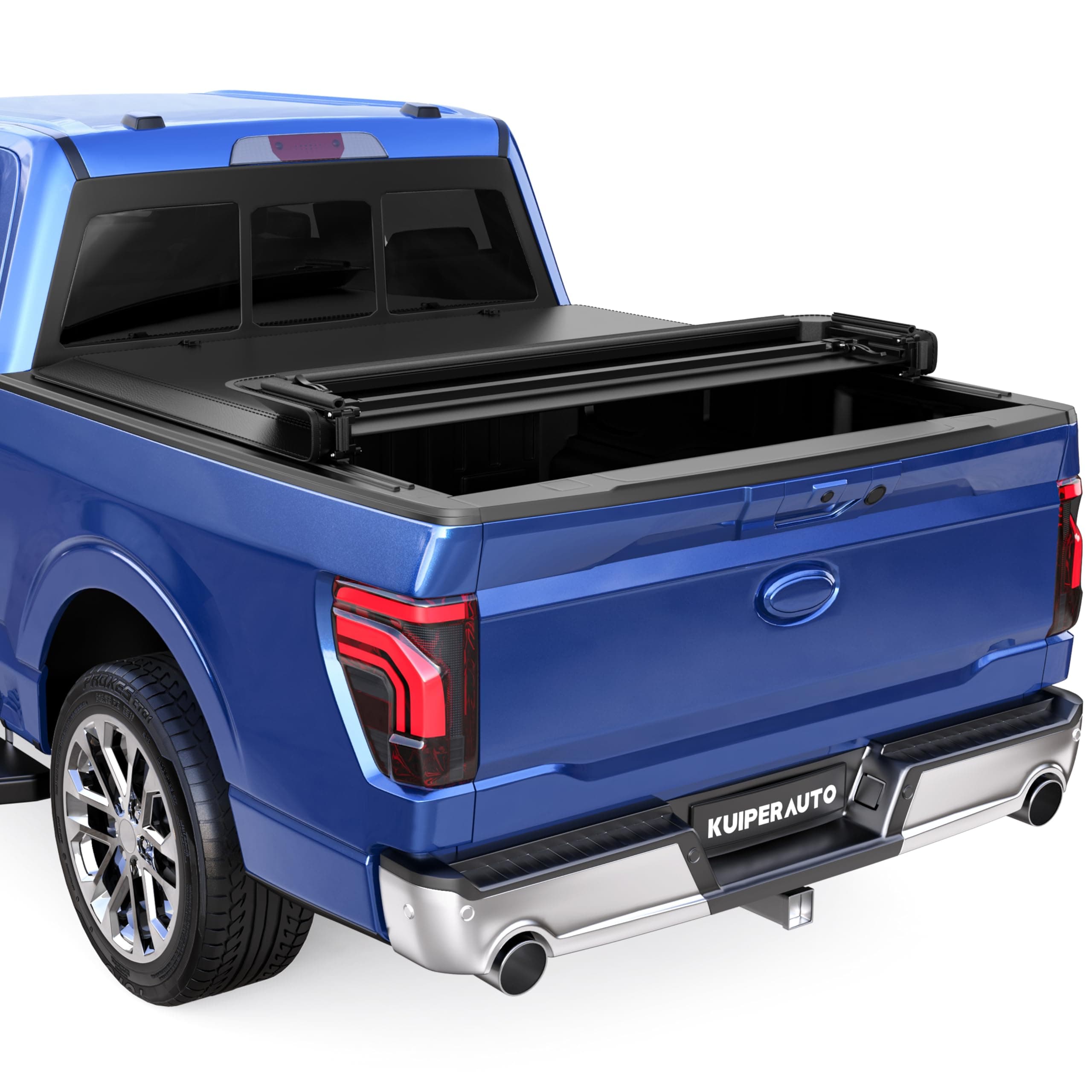 Quad 4-Fold 6.5 FT Soft Folding Truck Bed Tonneau Cover Compatible with Ford F150 F-150 2015-2026 Bed Fourth Fold Styleside Truck Bed Cover 78inch