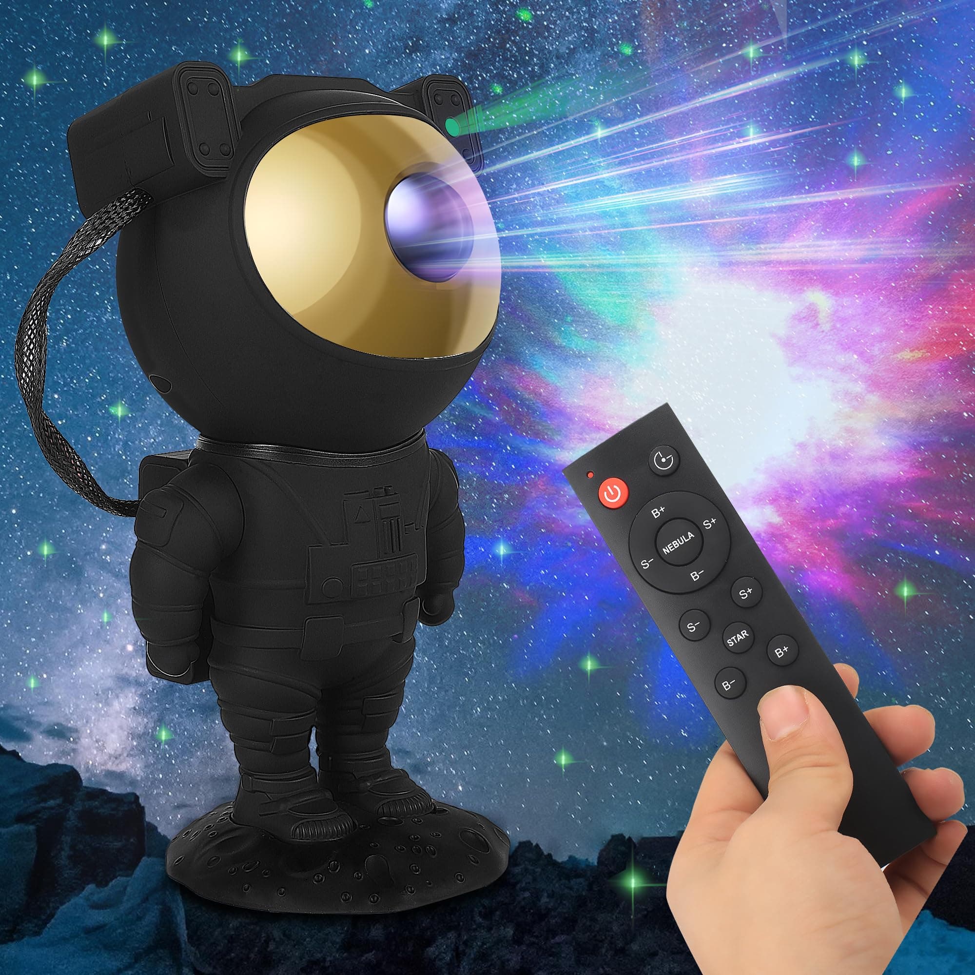 Star Projector Astronaut Galaxy Star Projector Night Light - LED Starry Sky Lamp, Nebula Cloud & Moon, Kids Bedroom Decor, Baby Nursery, Home Planetarium, Cosmic Light Show