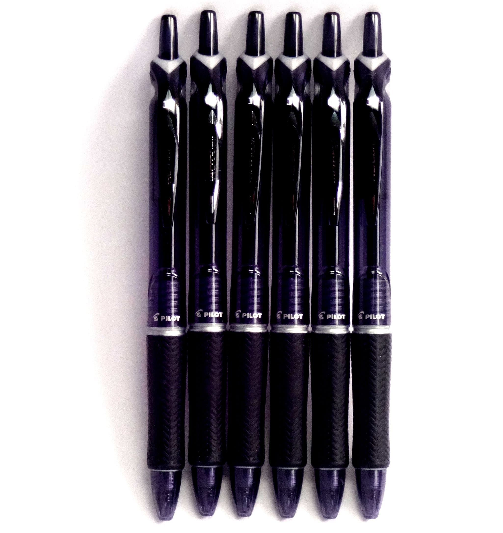 Acroball Knock Ballpoint Pen, 0.7mm, Black(BAB-15F-BB),6 pens per Pack (Japan Import) [Komainu-Dou Original Package]