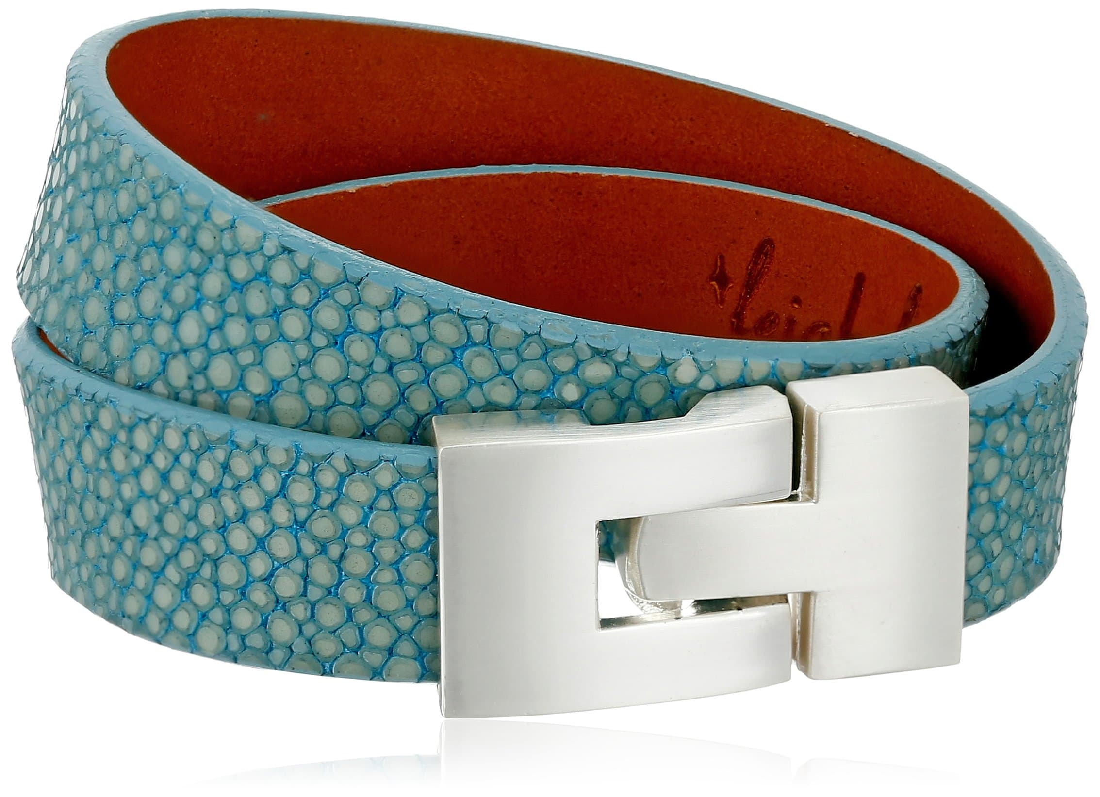 Double Wrap Turquoise-Color Stingray Bracelet, 7"