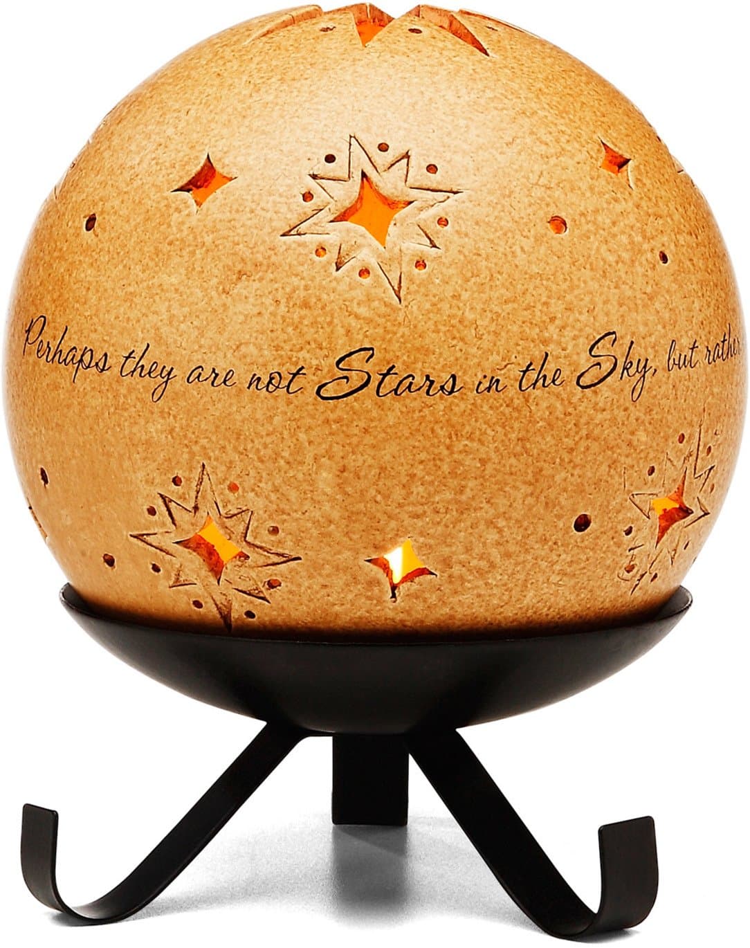 Comfort Candles In Memory by Pavilion Includes Tea Light Candle and Stand, 6-1/2-Inch, Star Pierced Round