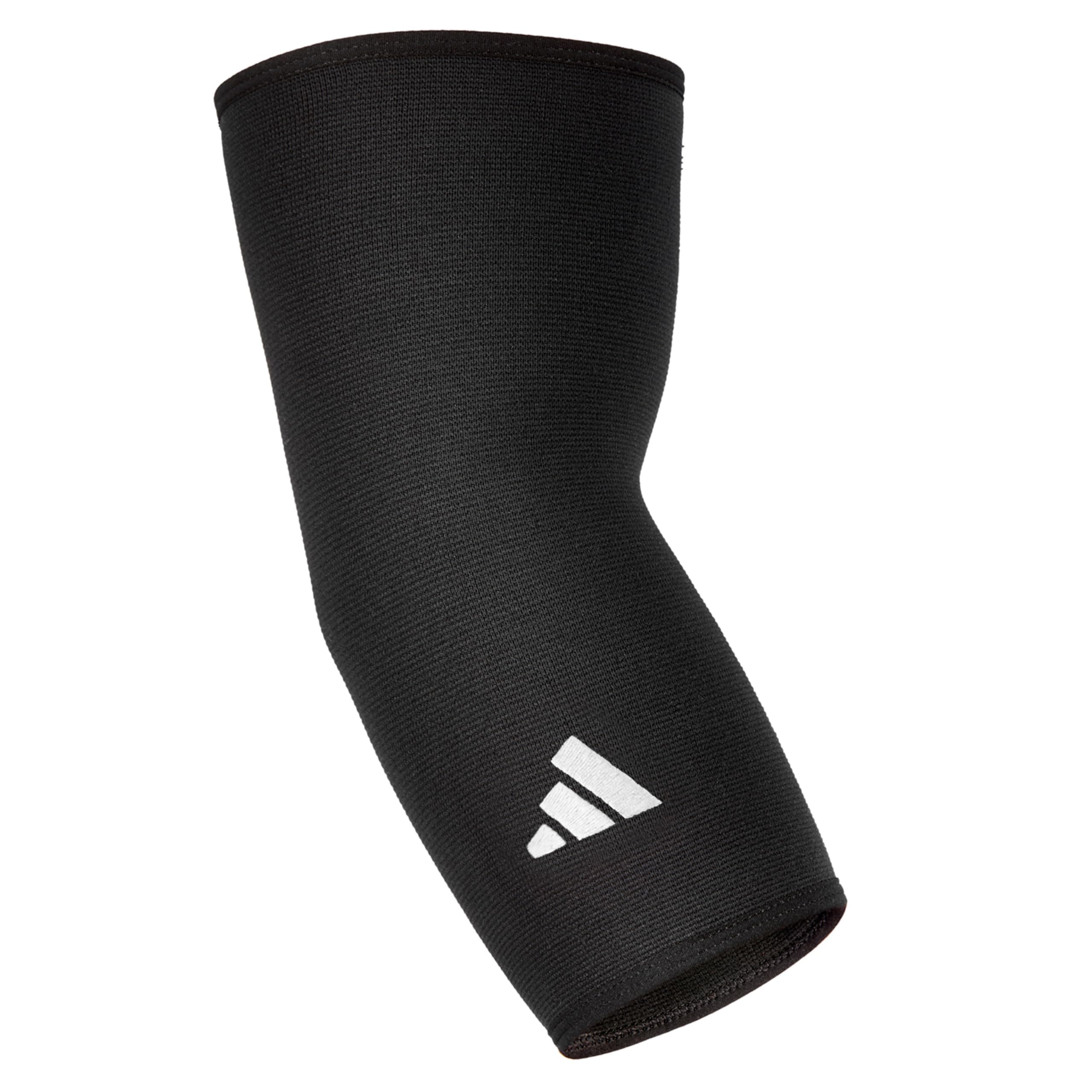 Elbow Support Sleeve - Seamless and Smooth Elbow Support for Training, Competitions, and General Fitness - Ergonomic Design, Nylon Trim - Durable & Breathable - Black (Red Logo), Large
