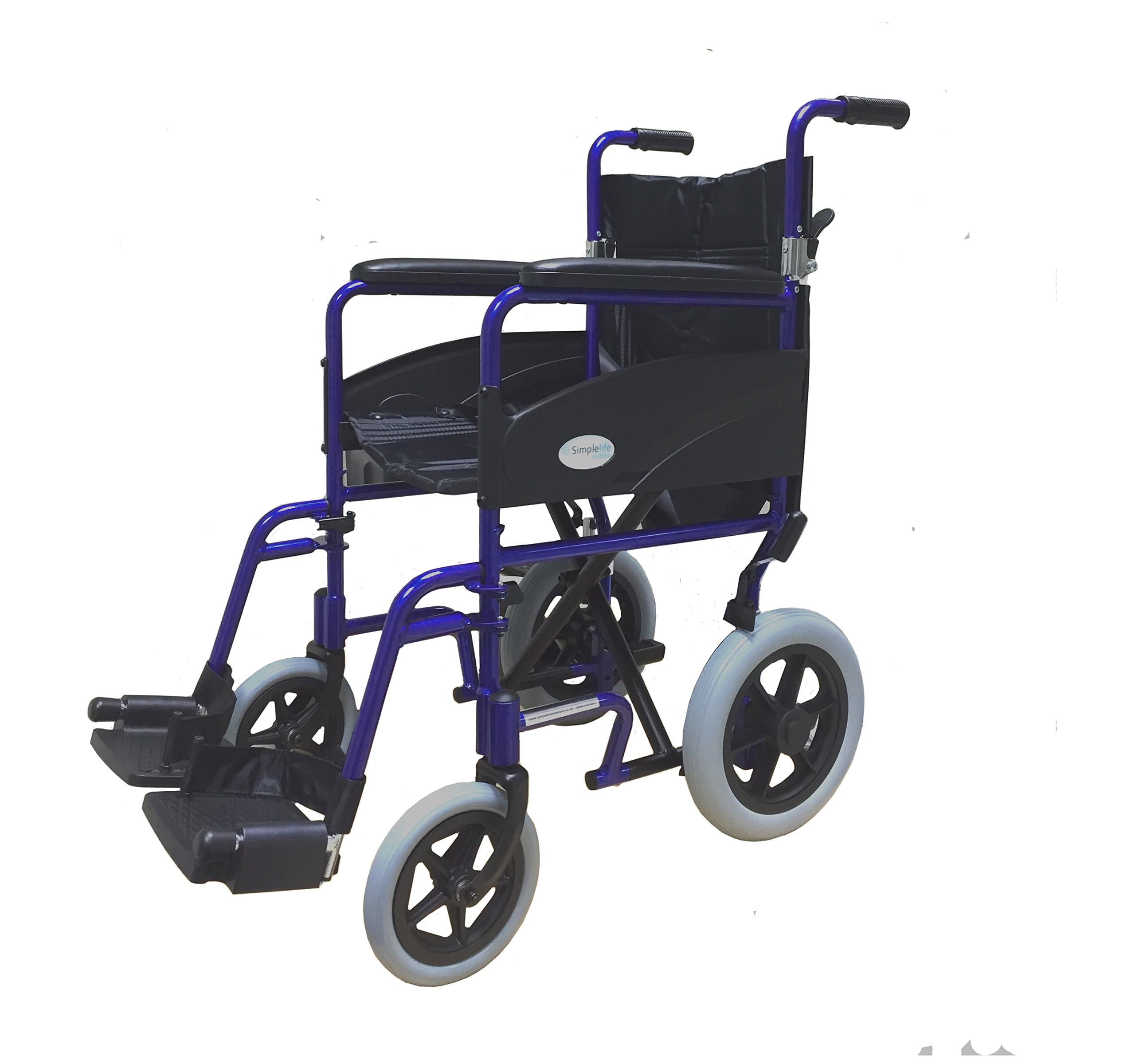 Simplelife Mobility Lightweight Folding Transit Wheelchair, Blue