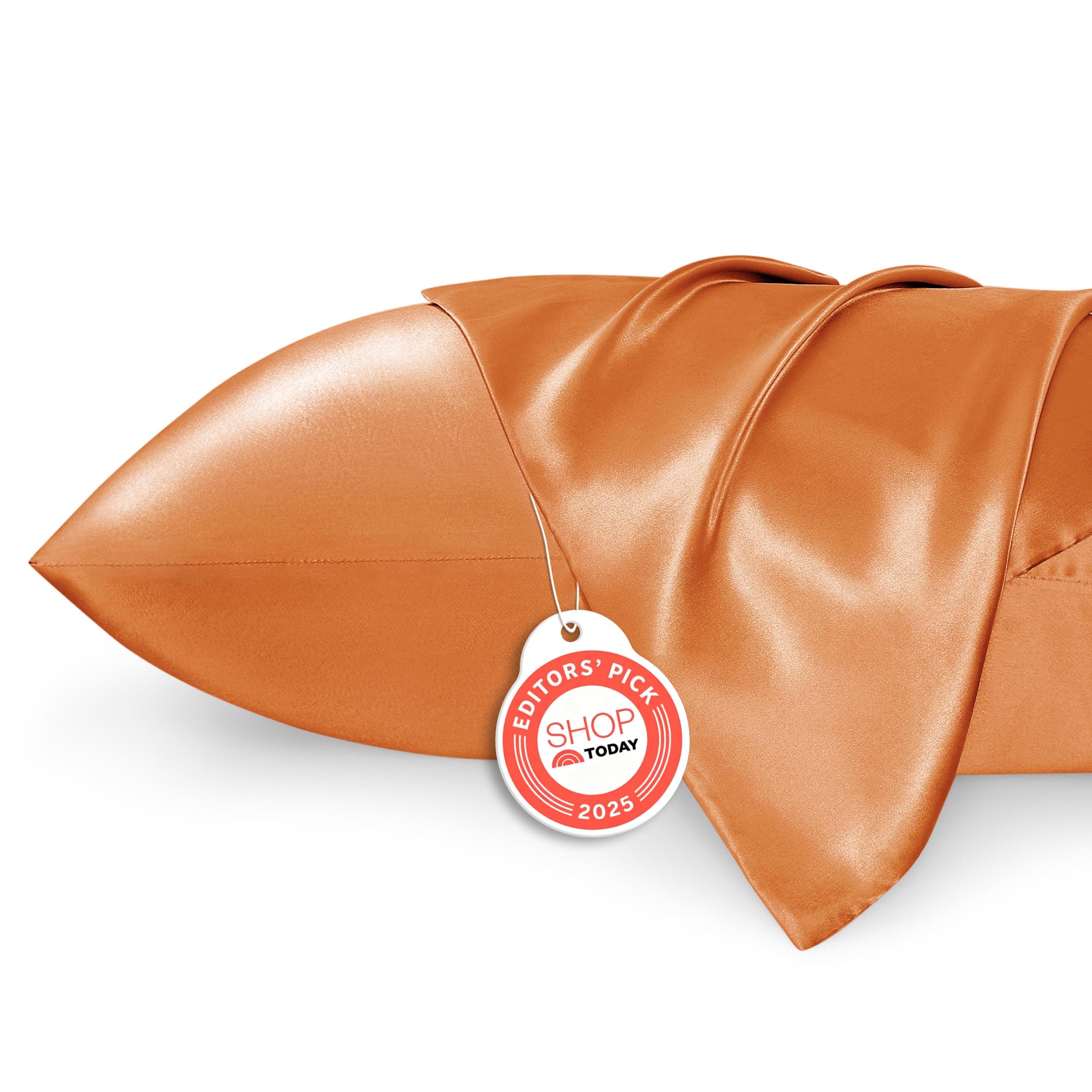 Bedsure King Size Satin Pillowcase Set of 2 - Orange Silky Pillow Cases for Hair and Skin with Envelope Closure, Similar to Silk Pillow Cases, Gifts for Women Men, 20x36 Inches, 2pcs