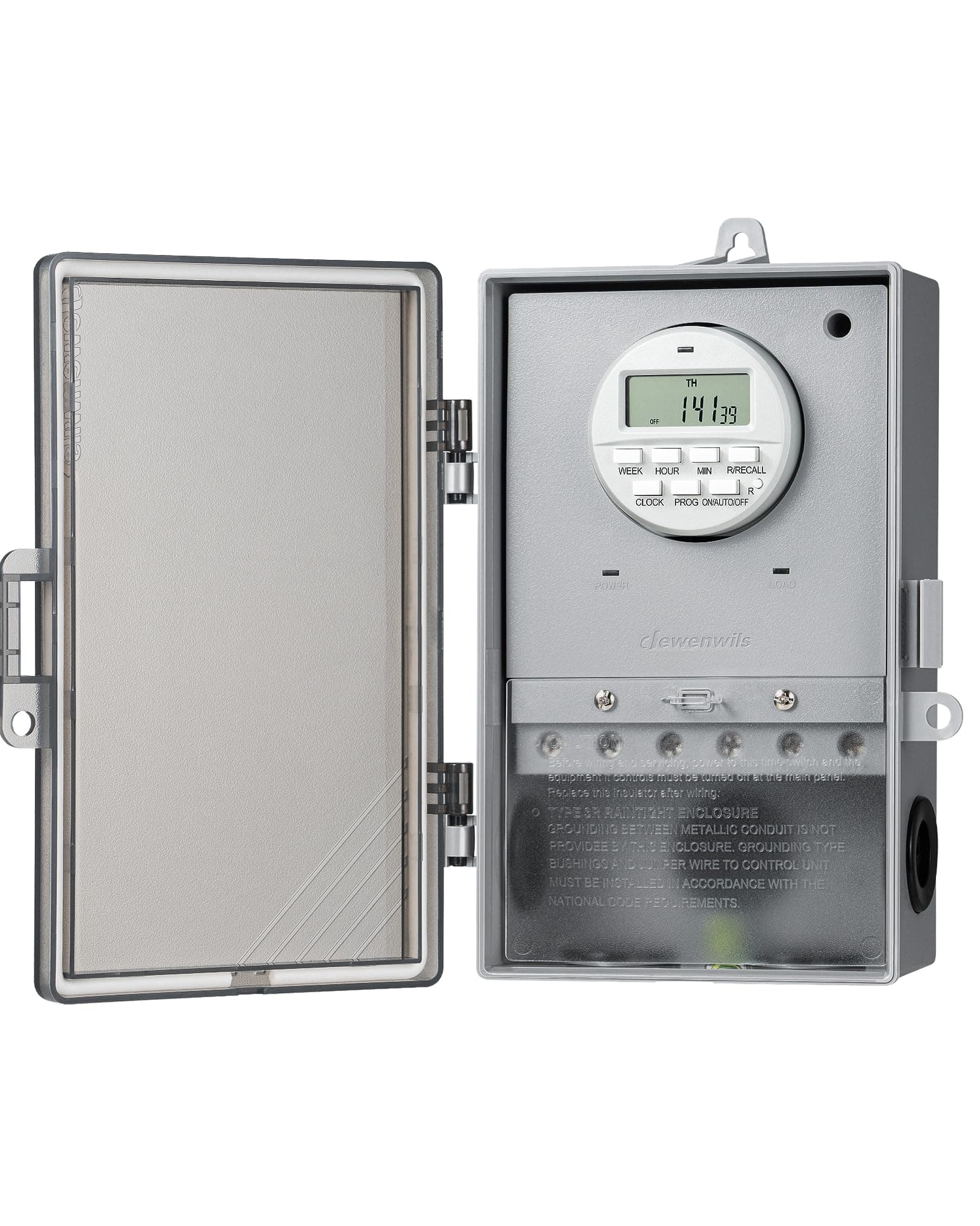 DEWENWILS Pool Pump Timer, Outdoor Digital Timer Box with Transparent Case, 2HP 40A 120-277 VAC, 7-Day 20 ON/Off Programmable Timer Switch for Water Heater, Pool Pump, SPA, Motor, ETL Listed