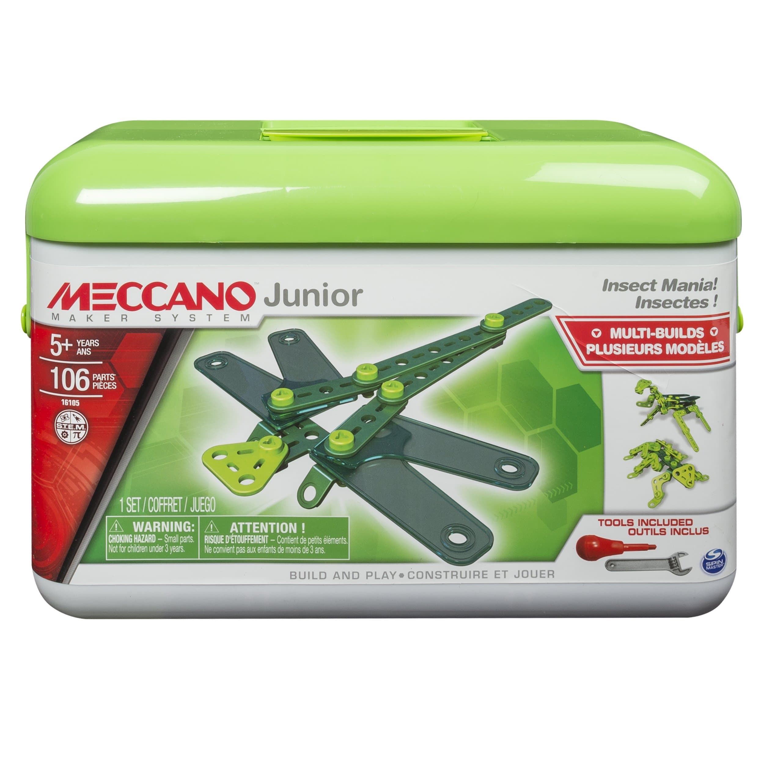 MECCANOErector Junior Toolbox, Insect Mania, 4 Model Building Kit