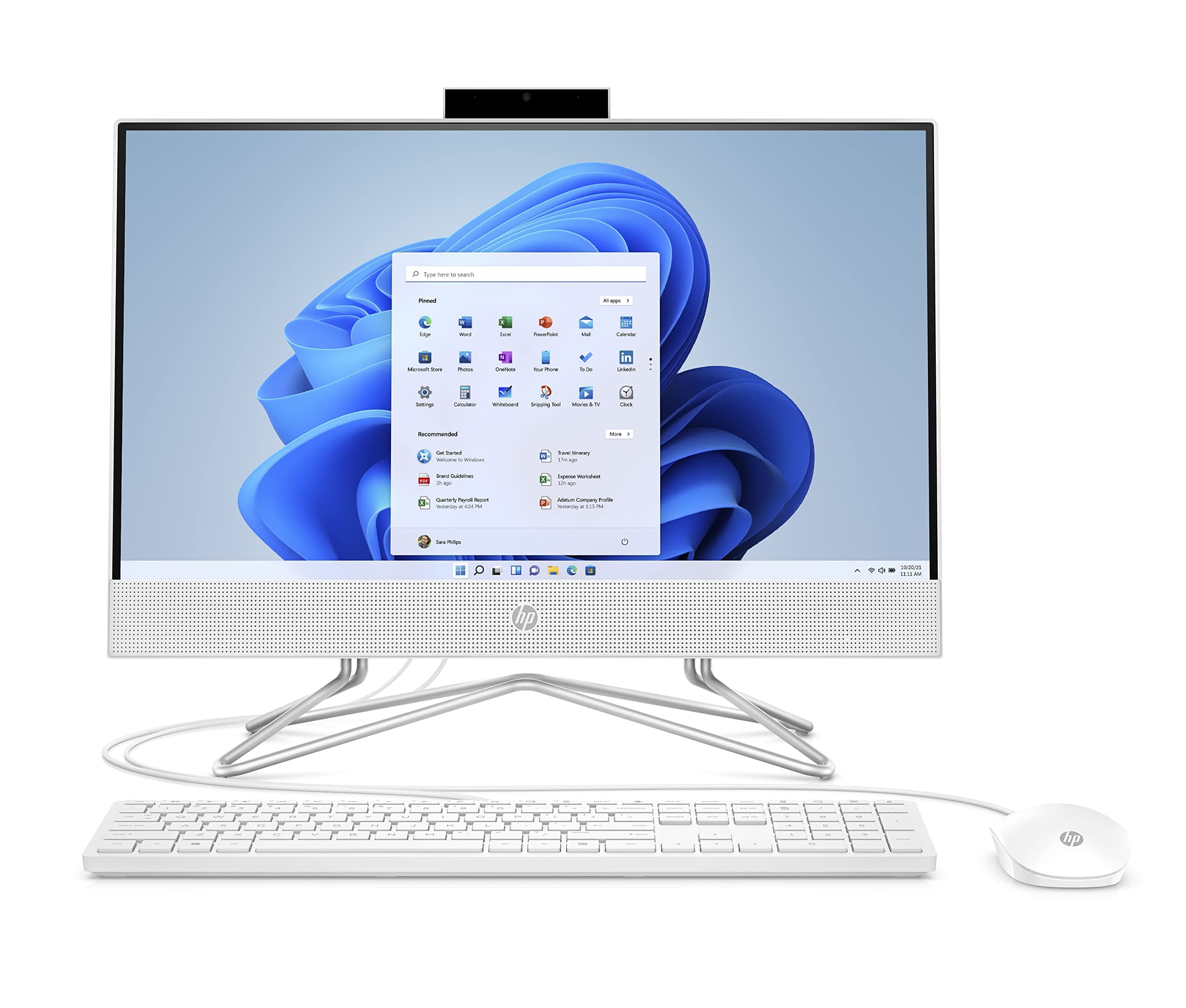 21.5" All-in-One Desktop, Intel Pentium Silver J5040 processor, Intel UHD Graphics 605, 4 GB RAM, 128 GB Storage, Windows 11 Home (22-dd0120, 2021)