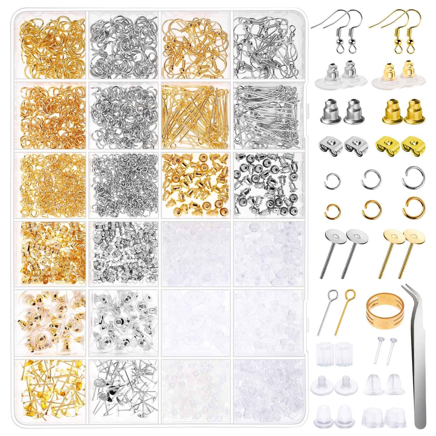 Anezus Earring Making Kit with Earring Hooks Findings, Earring Backs Posts, Jump Rings for Jewelry Making Supplies, 2320Pcs