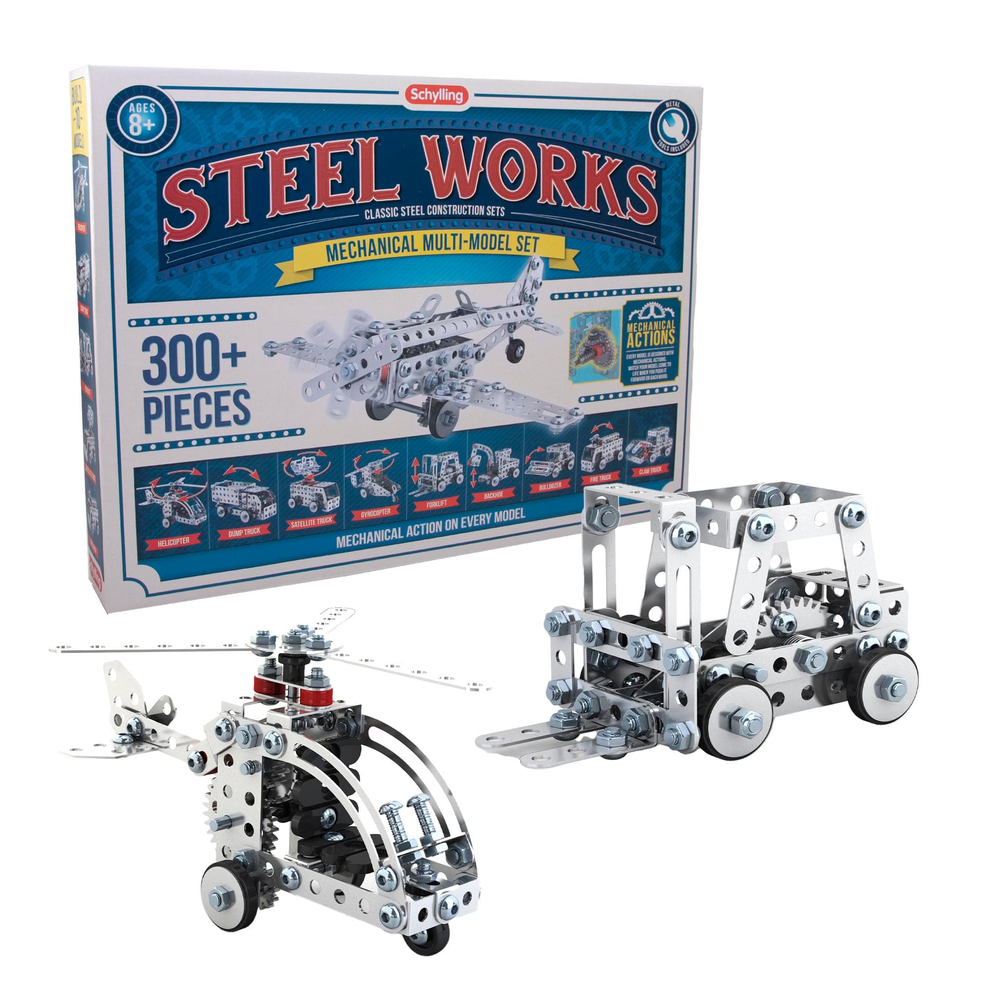 Schylling Steel Works Mechanical Multi-Model Construction Building Kit