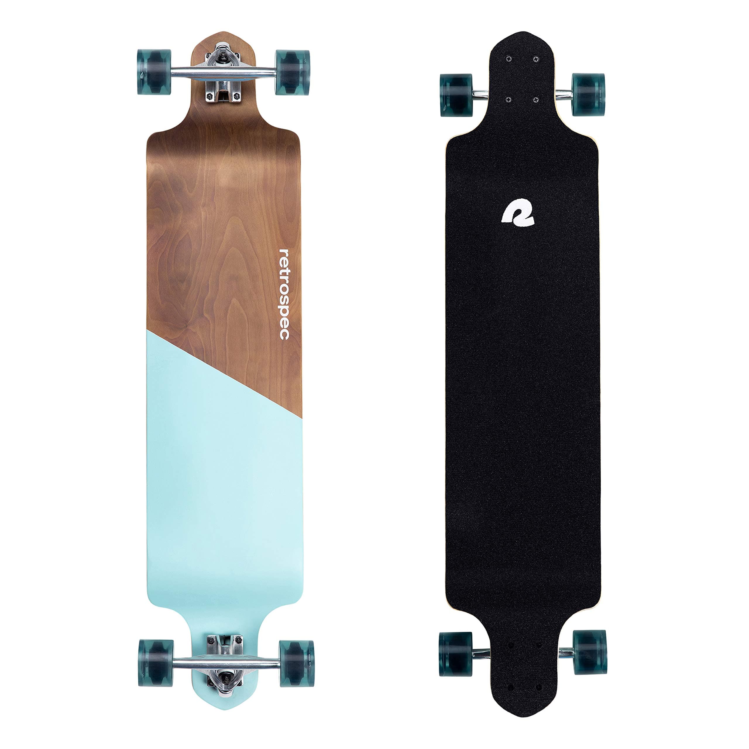 Tidal Drop Down Longboard - 41" Extra Wide Stable Deck, 9-Ply Canadian Maple, ABEC-9 Bearings, 85A PU Wheels, Reverse Kingpin Trucks for Cruising & Downhill