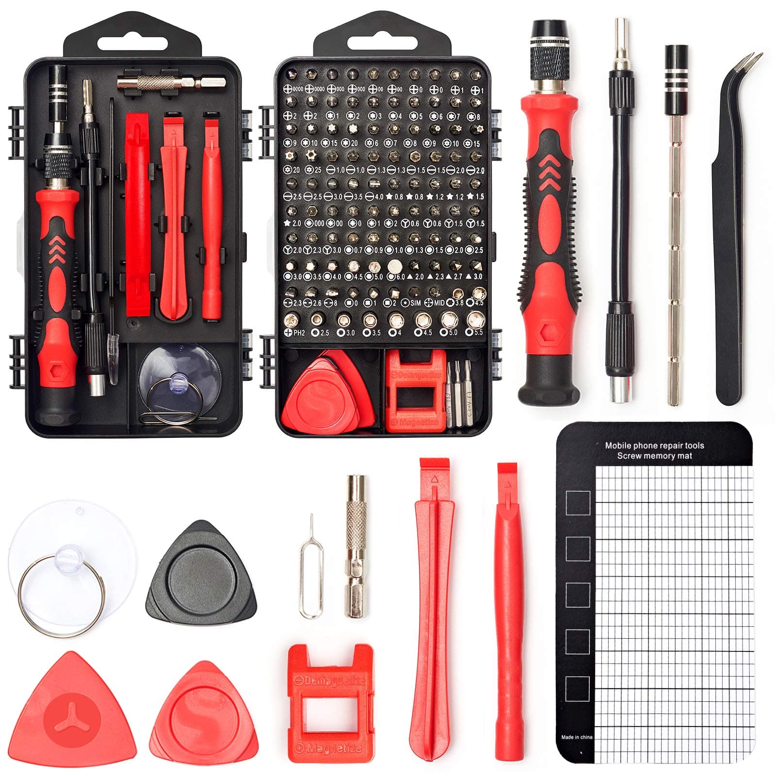122-Piece Precision Screwdriver Set, Magnetic Small Screwdriver Set, Electronic Repair Tool Kit DIY Screwdriver Kit for Phone, PC, Laptop, Computer, MacBook, PS4, Ring