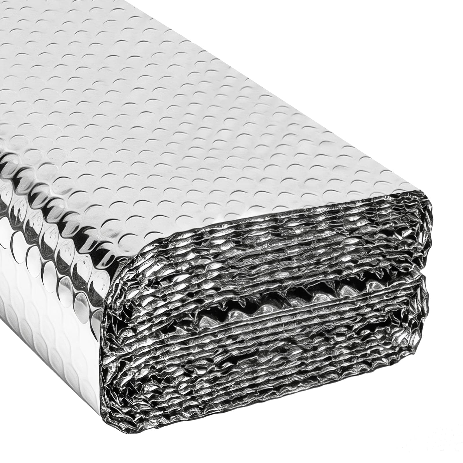 Double Reflective Insulation Roll, 23.6" X10' Double-Sided Aluminum Bubble Roll, Rv Window and Window Insulation for Winter and Summer, Garage Door, Roof, Car