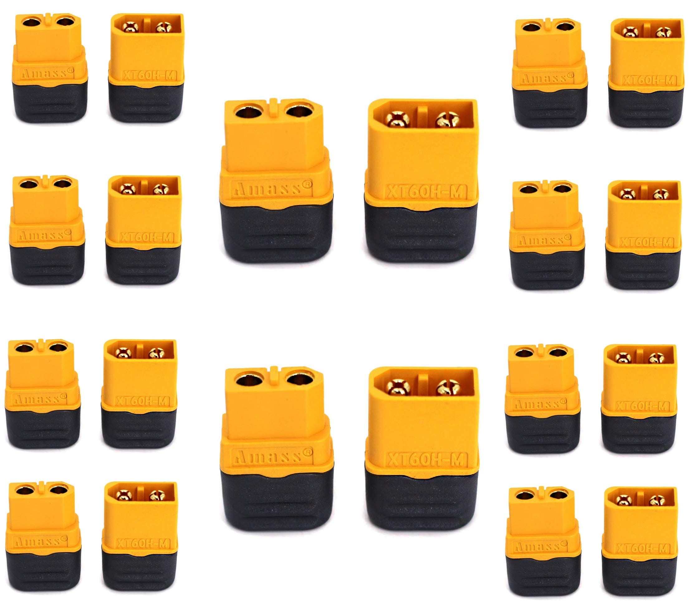 10 Pair for Amass XT60H Upgraded Version XT60 Connectors with Covers Male Female Power Plug with Sheath for Lipo Battery RC Planes Cars