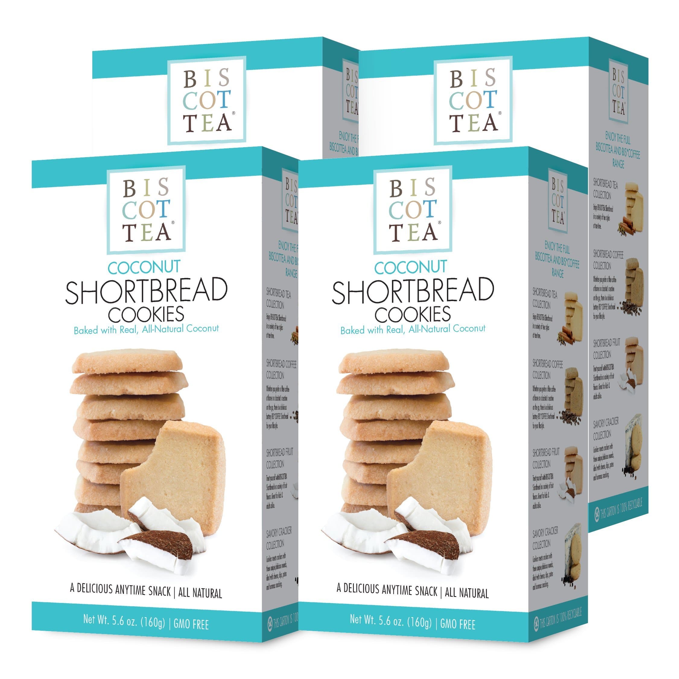BISCOTTEA Coconut Shortbread Cookie (Pack of 4)