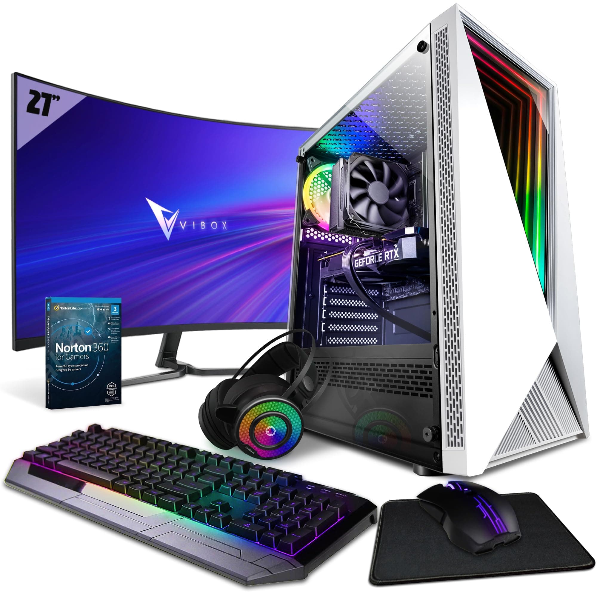 Vibox VIII-90 Gaming PC Bundle • Intel Core i9 12900KF 5.2GHz • Nvidia RTX 5060 Ti 8GB • 32GB RAM • 1TB NVMe SSD • Windows 11 • 27" Monitor • WiFi • Prebuilt
