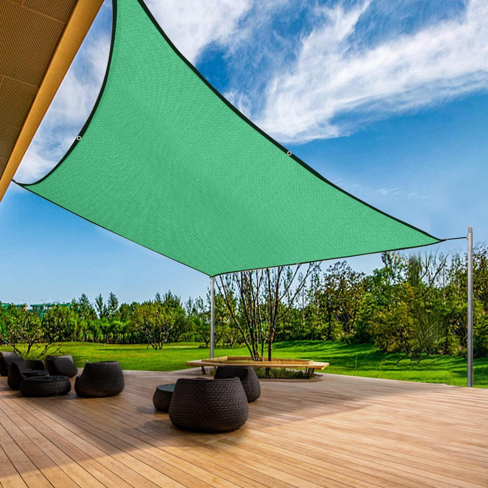 Shalimar Multipurpose Shade Net/Green Net - 75% Sunblock | UV Stabilized & Heavy Duty | Protection Net for Terrace, Lawn, Balcony & Greenhouse (10 ft x 20 ft) - Green