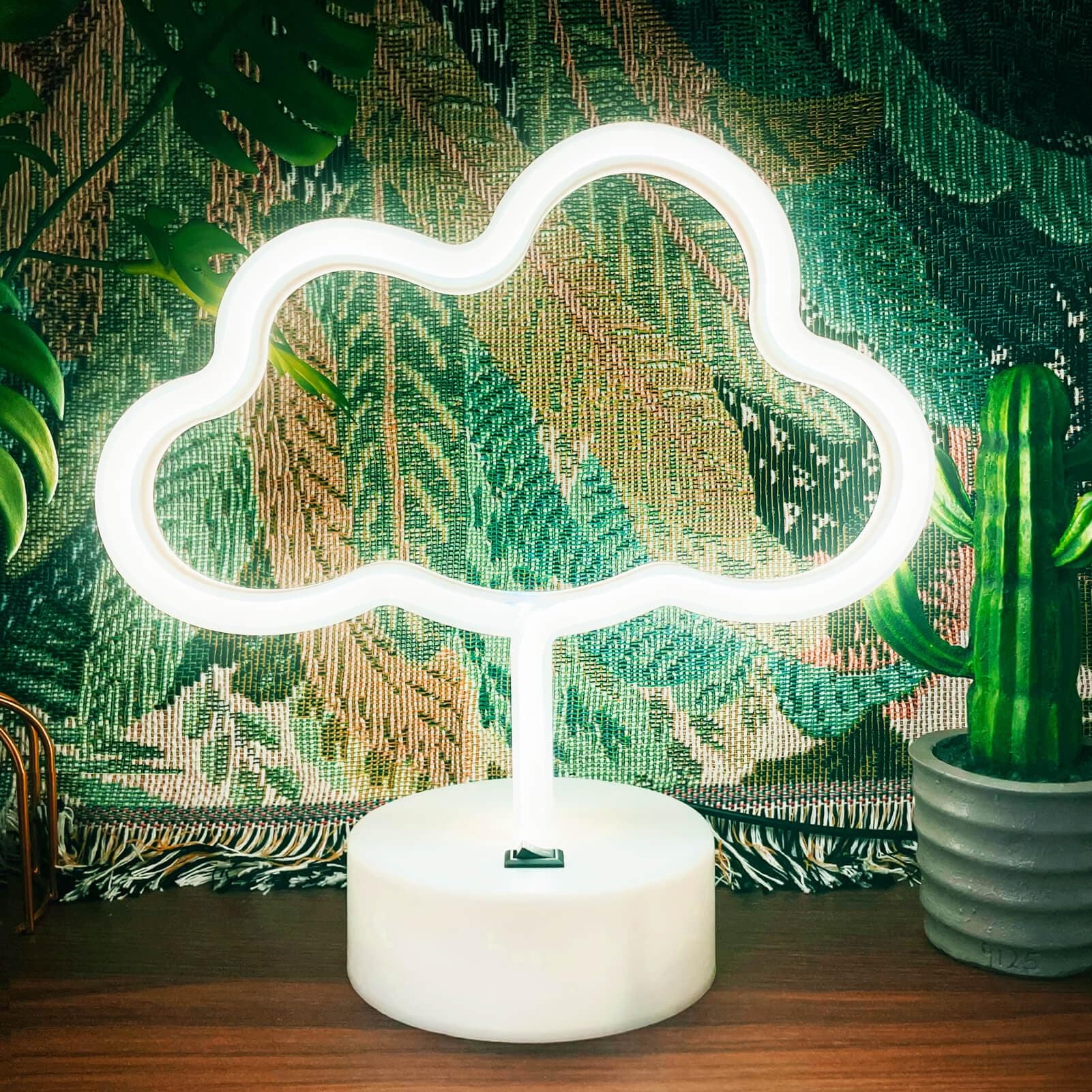 Cloud Neon Sign - White LED Cloud Light for Bedroom Decor, USB/Battery Powered, Aesthetic Neon Sign Lamp for Kids, Teens, Adults, Birthday Parties, Christmas