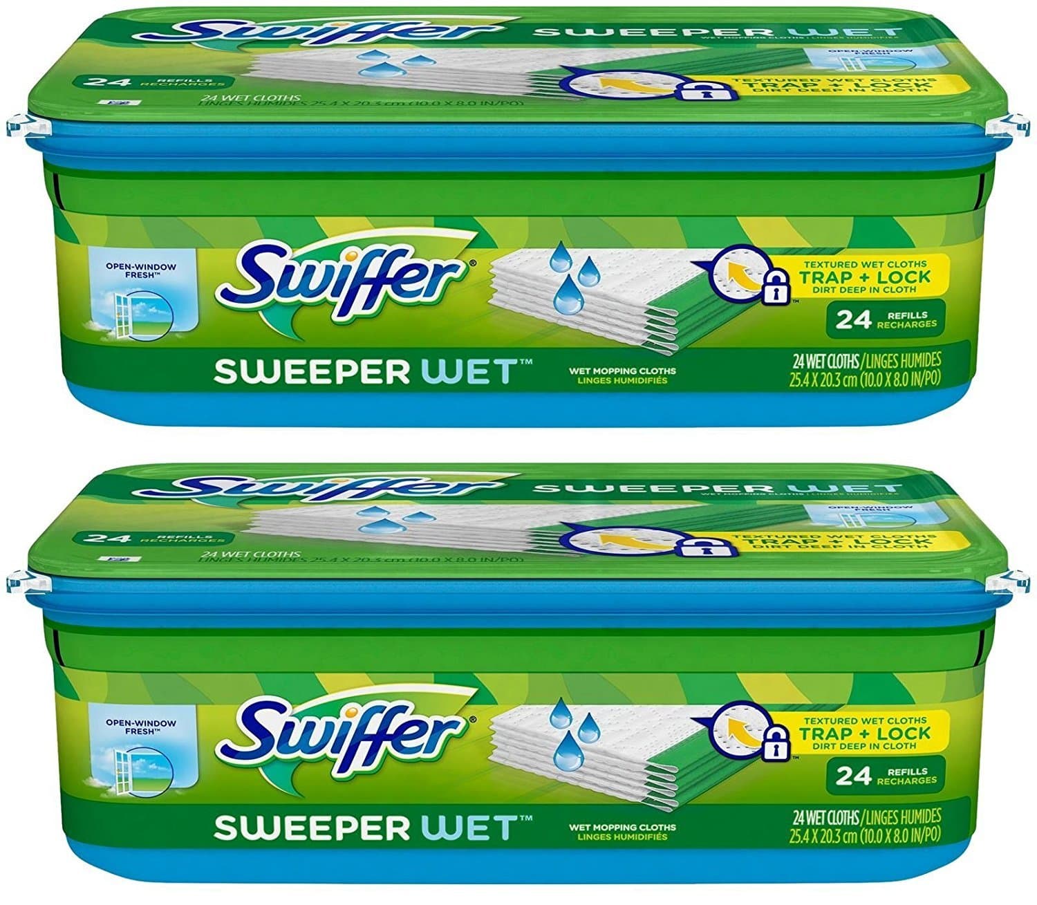 Swiffer Sweeper Wet Mopping Cloth Refill - Open Window Fresh - 24 wet cloths - 2 pk
