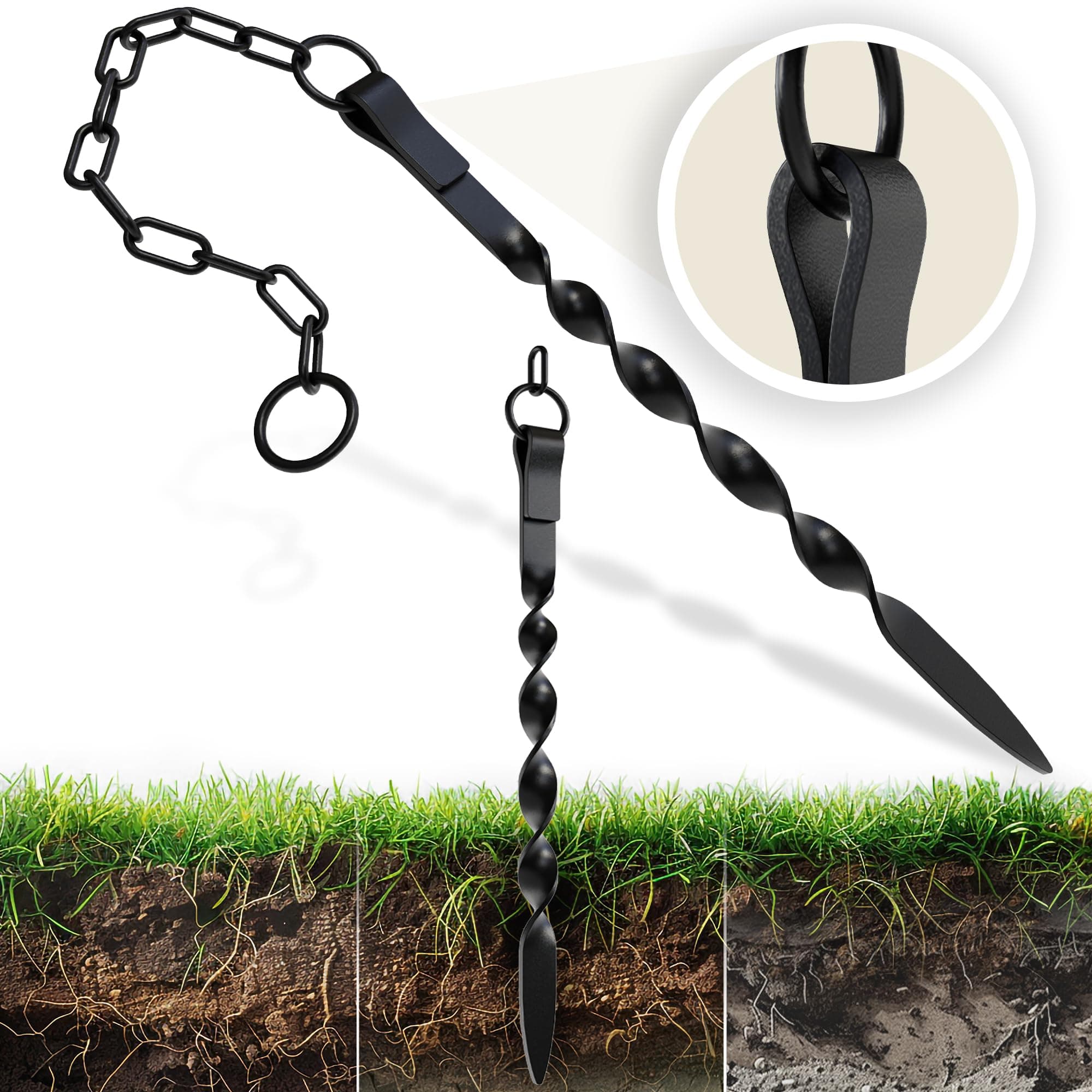 Rain Chains Direct Stainless Steel Rain Stake Ground Anchor
