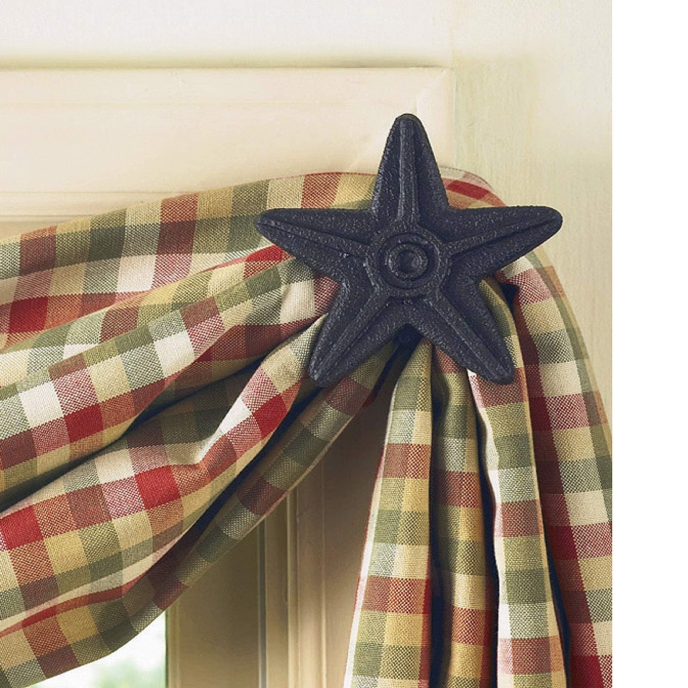 Park Designs Cast Star Curtains Hook Pair - Black
