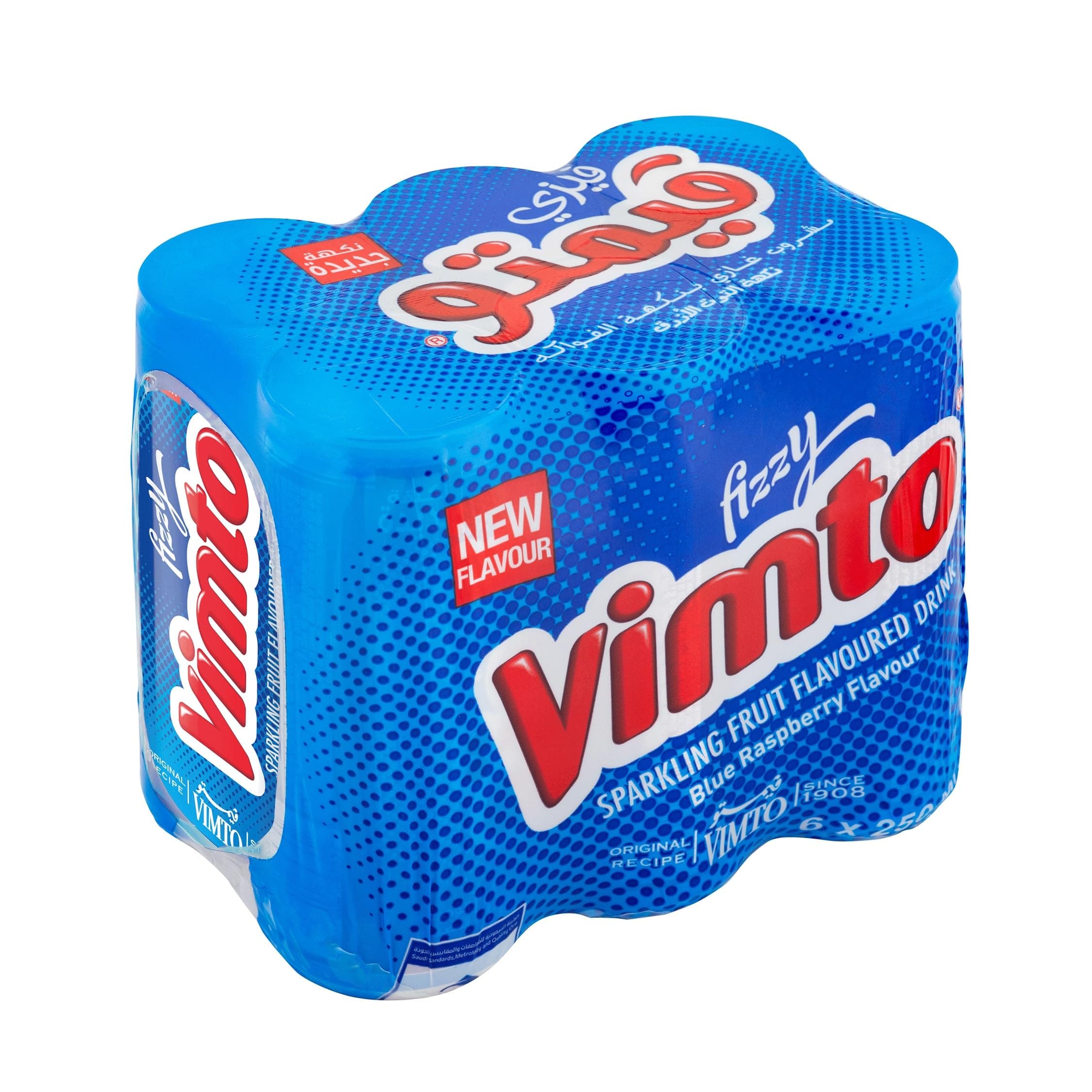 Vimto Sparkling Blue Raspberry Flavoured Drink, 6 x 250 ml