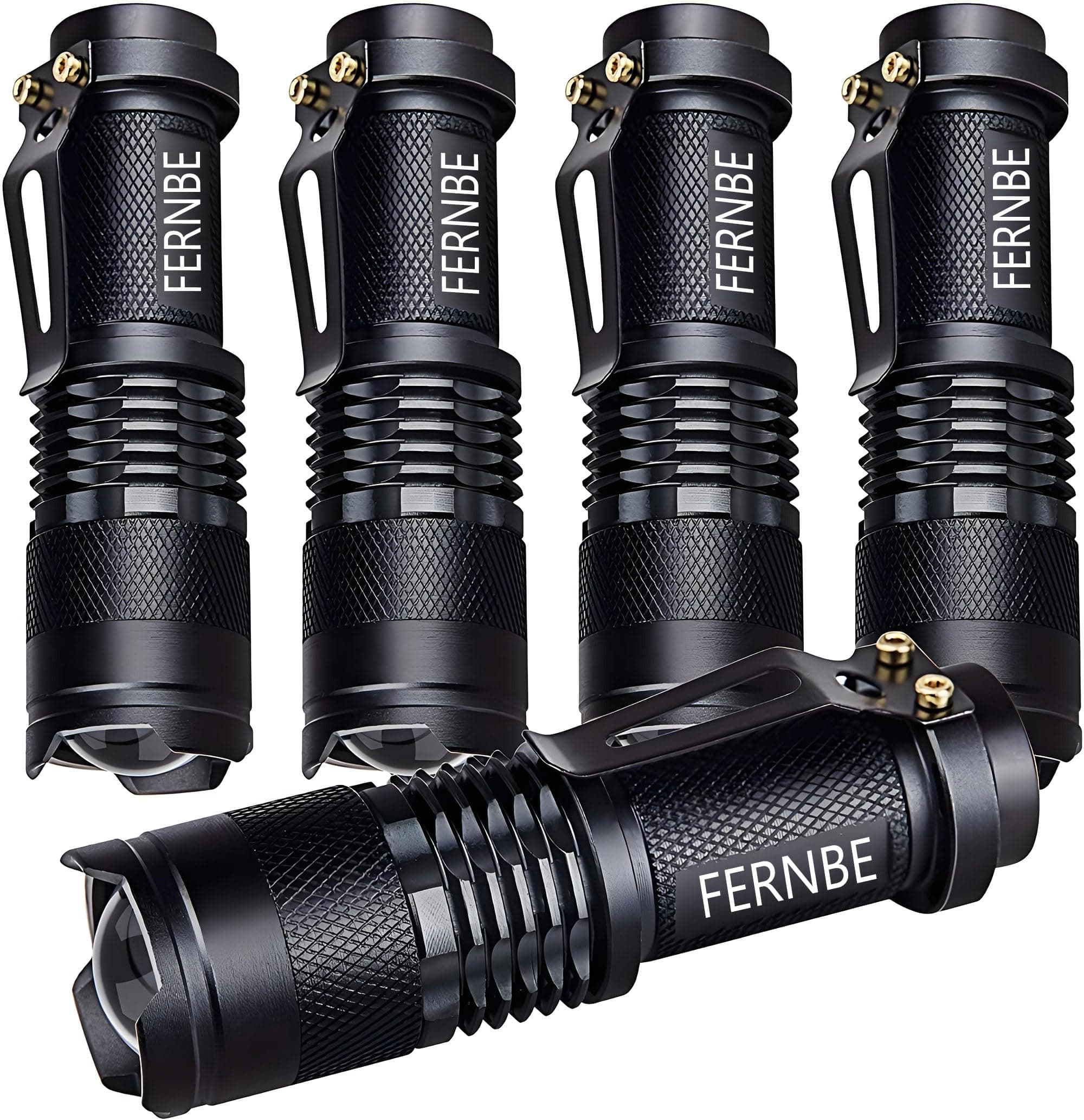 5 Pack SK-68 3 Modes Handheld Mini Cree Q5 LED Flashlight Torch Tactical Lamp 7w 300lm Adjustable Focus Zoomable Light