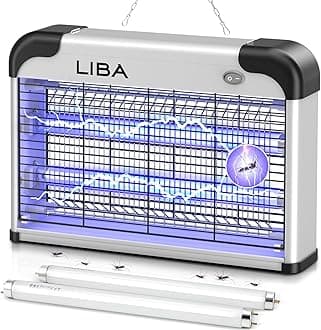 LiBa Electric Bug Zapper, Insect and Fly Killer 20W Insect Bug Catcher - Mosquito, Moth, Wasp Killer for Indoor, Fly Zapper Repellent with 2 Pack Replacement Bulbs & Washable Tray