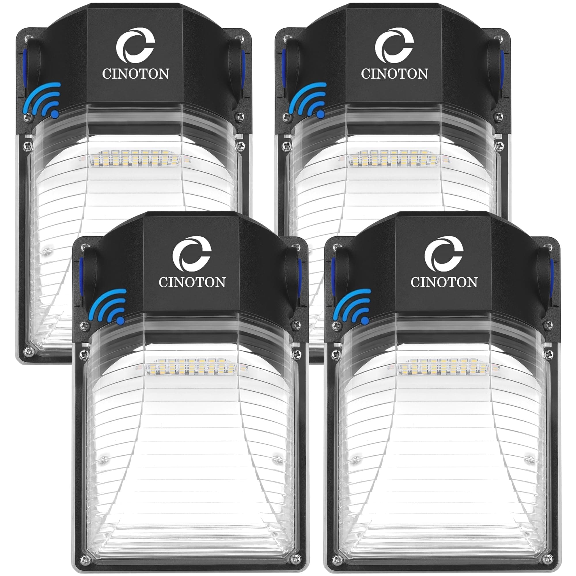 CINOTON 30W LED Wall Pack Light with Dusk to Dawn Sensor, 3600LM, 5000K Daylight [120Vac] LED Wall Lights IP65 Waterproof Outdoor Security Flood Lighting for Garage Warehouse Garden 4 Pack