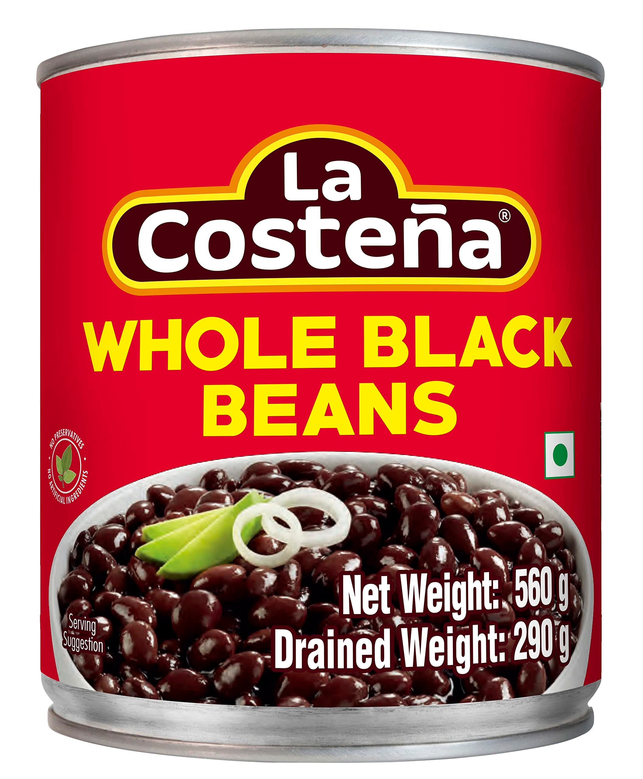 Whole Black Beans Tin, 560Gram