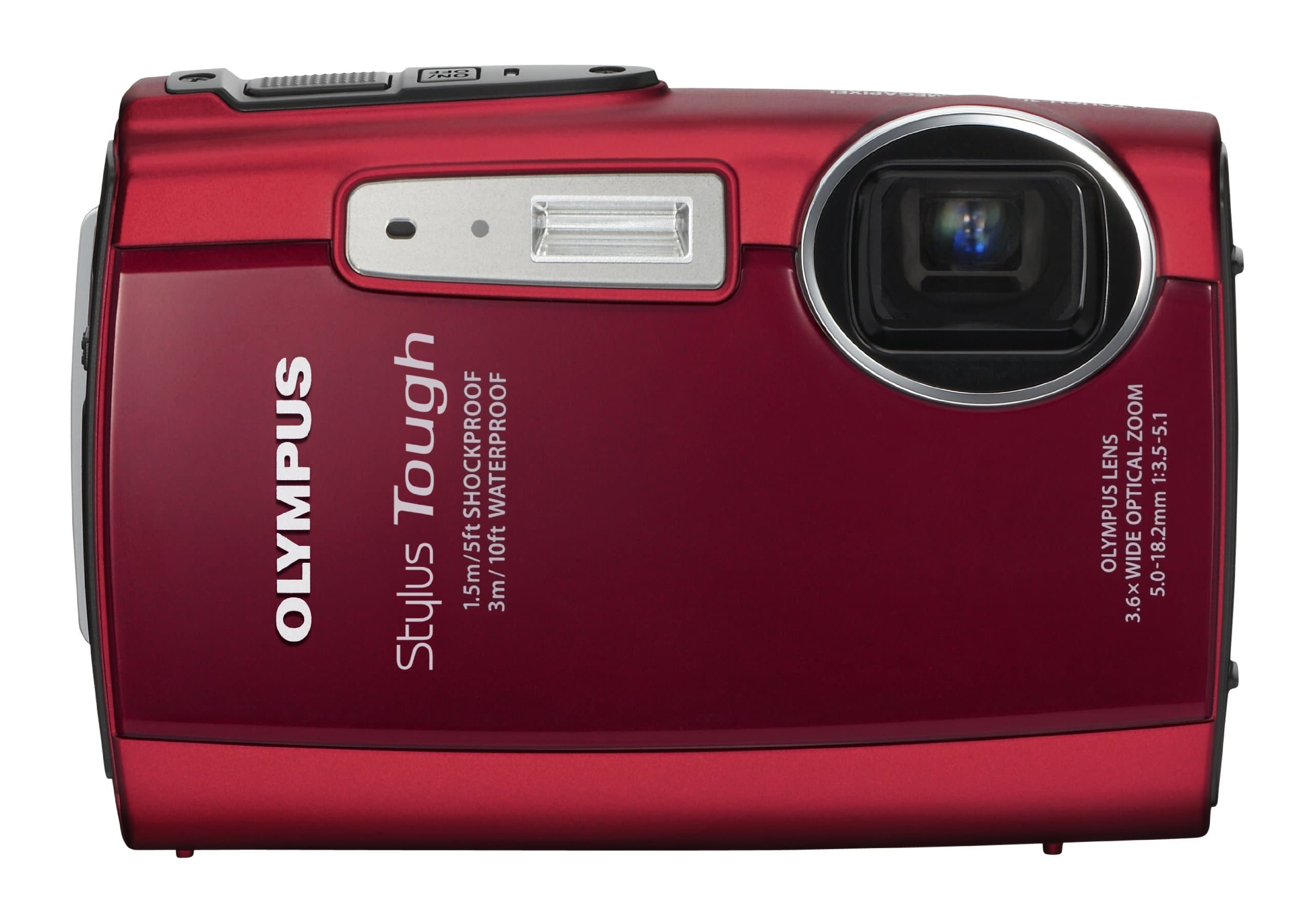 OM SYSTEM OLYMPUS Stylus Tough 3000 12 MP Digital Camera with 3.6x Wide Angle Zoom and 2.7-inch LCD (Red) (Old Model)