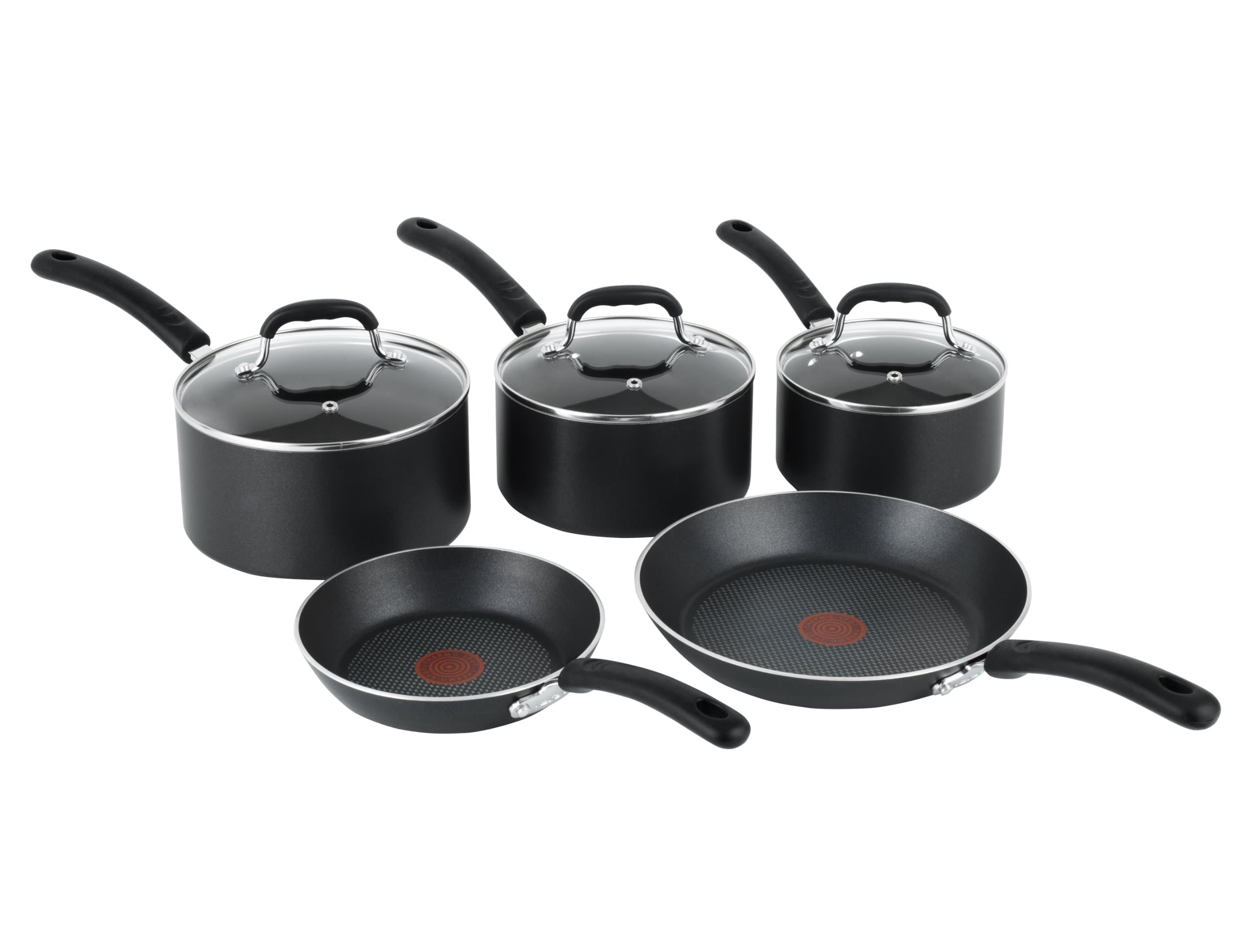 Tefal E857S544 Premium Non-Stick Cookware Set with Induction, 5 Pieces - Black