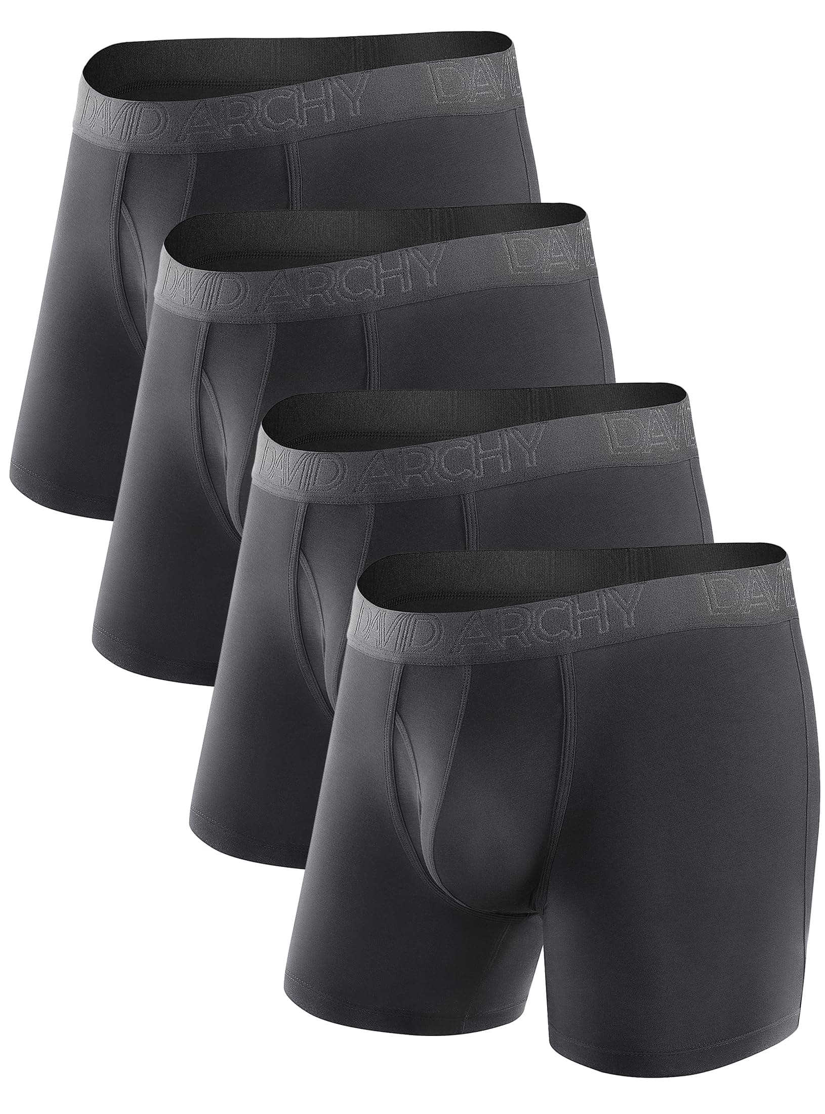 David Archy Men's 3 Pack Soft Supima Cotton Boxer Briefs with Fly