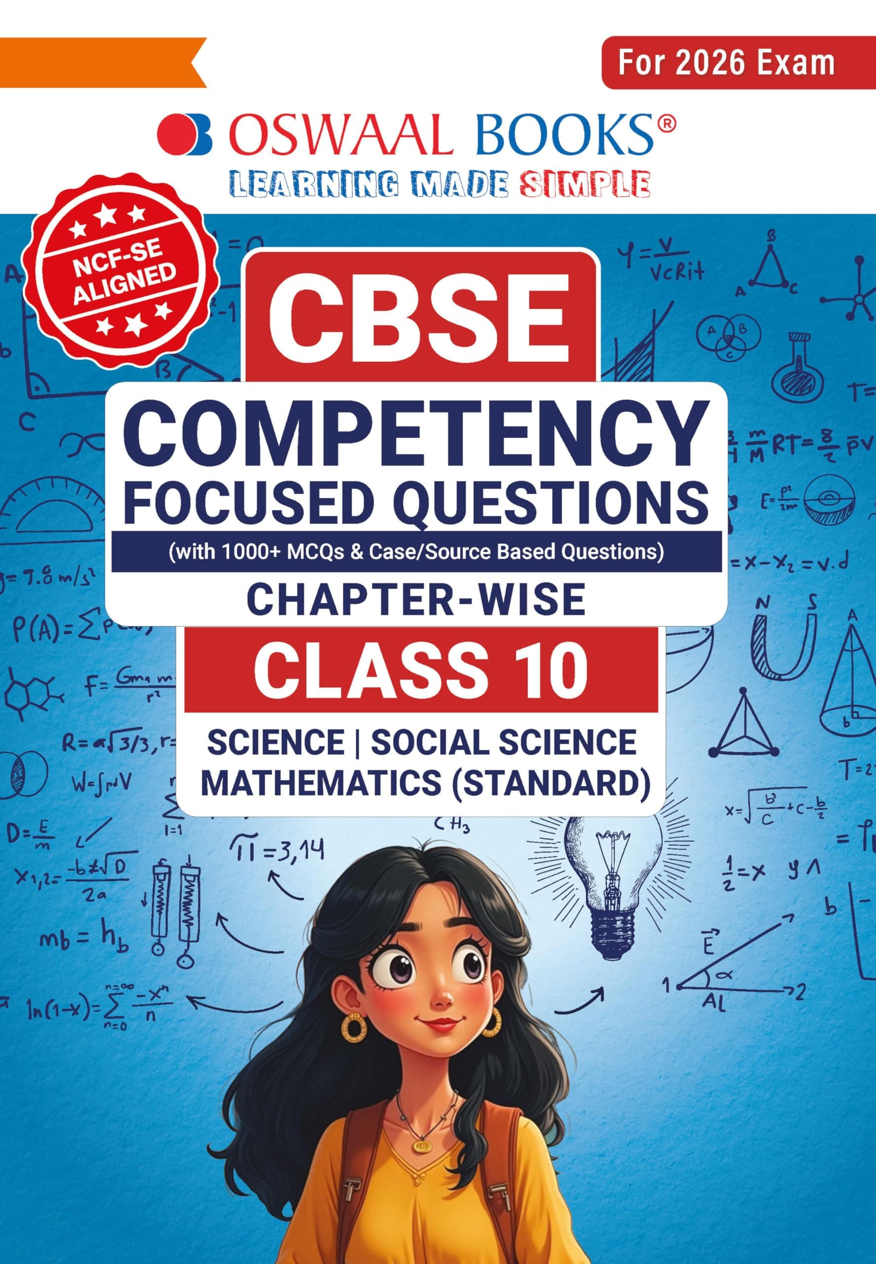 Oswaal CBSE Competency Focused Questions Chapter-wise Class 10: Maths, Science, Social Science For 2026 Exam