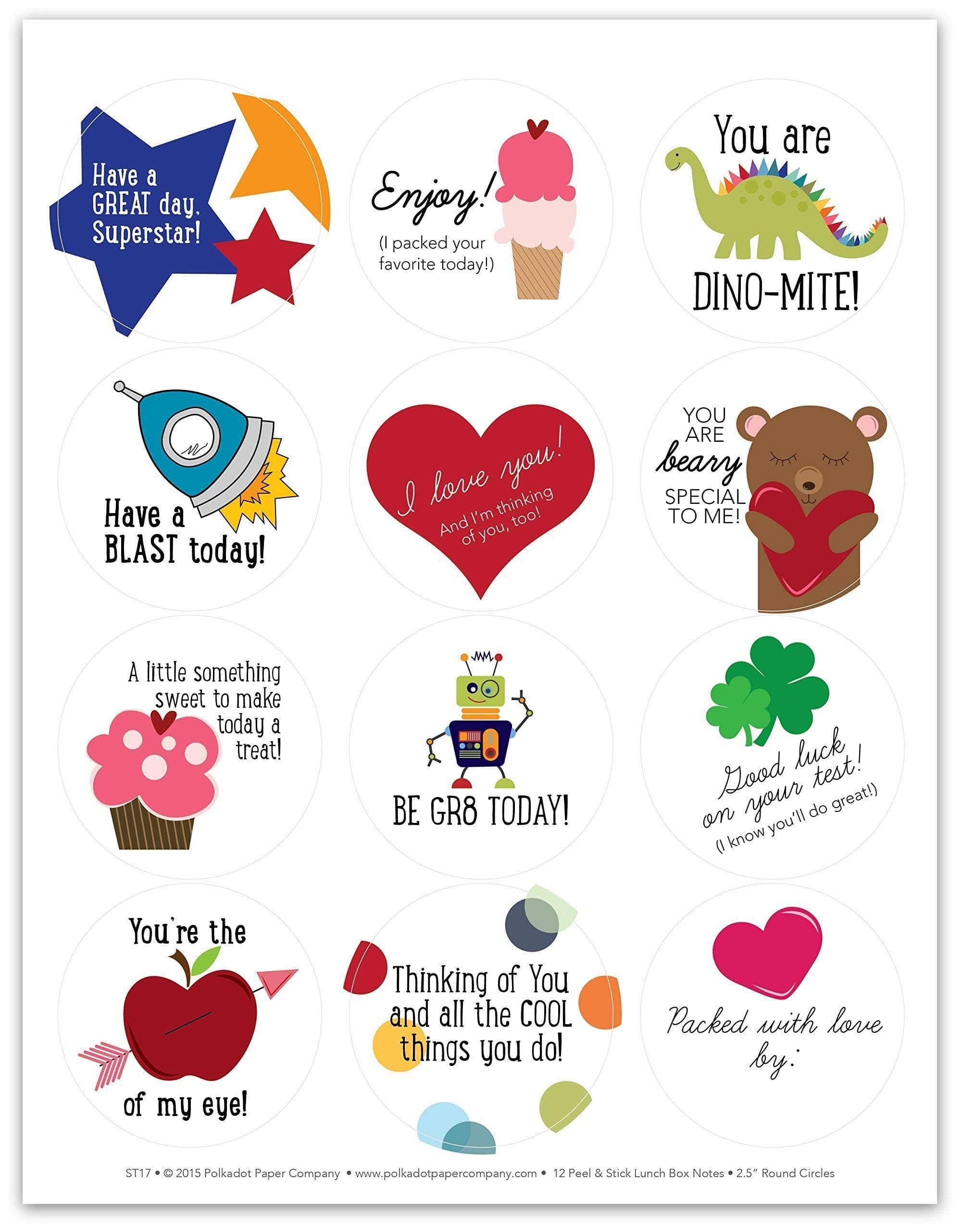 Lunchbox Sticker Notes Set B Superstar - 12 Peel and Stick Notes