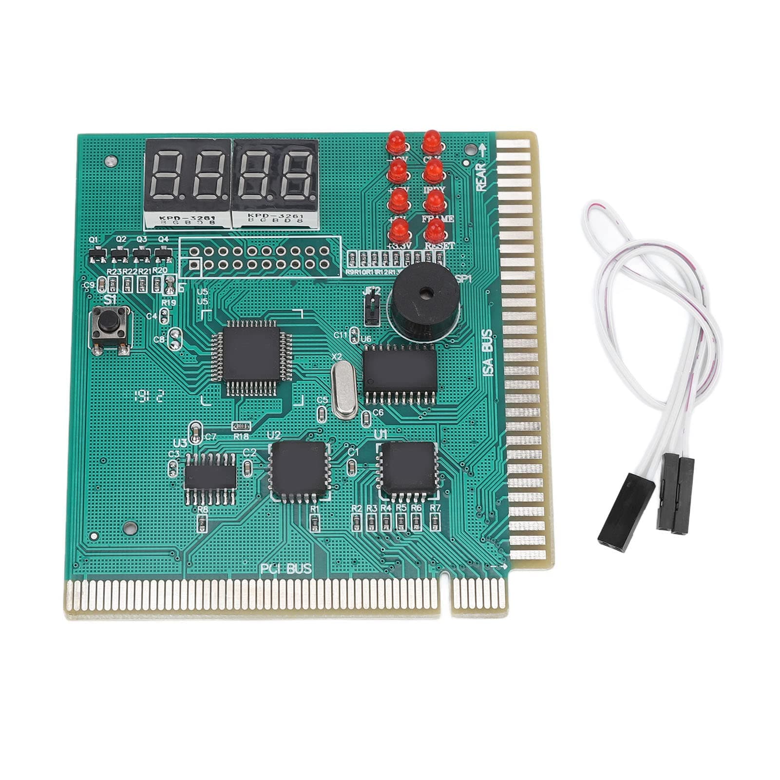 PC Computer Motherboard Analyzer, PC Diagnostic Card 4 Digit Standard PCI ISA Port Dual POST Code Display Desktop Diagnostic Card