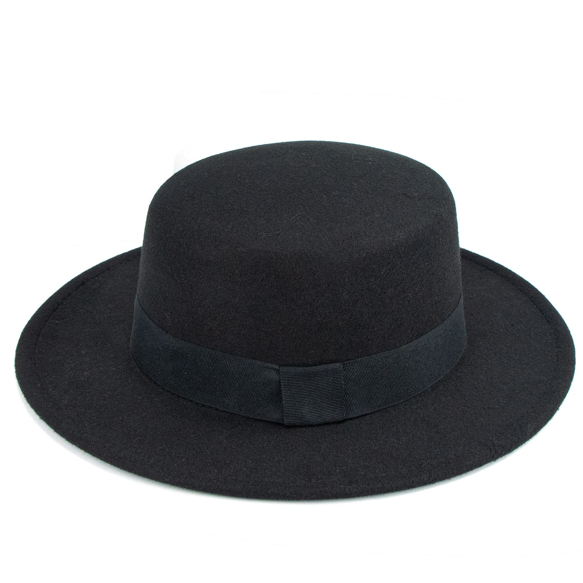 Classic Fedora Flat Top Hat Pork Pie Hat Felt Boater Church Derby Cap for Men/Women