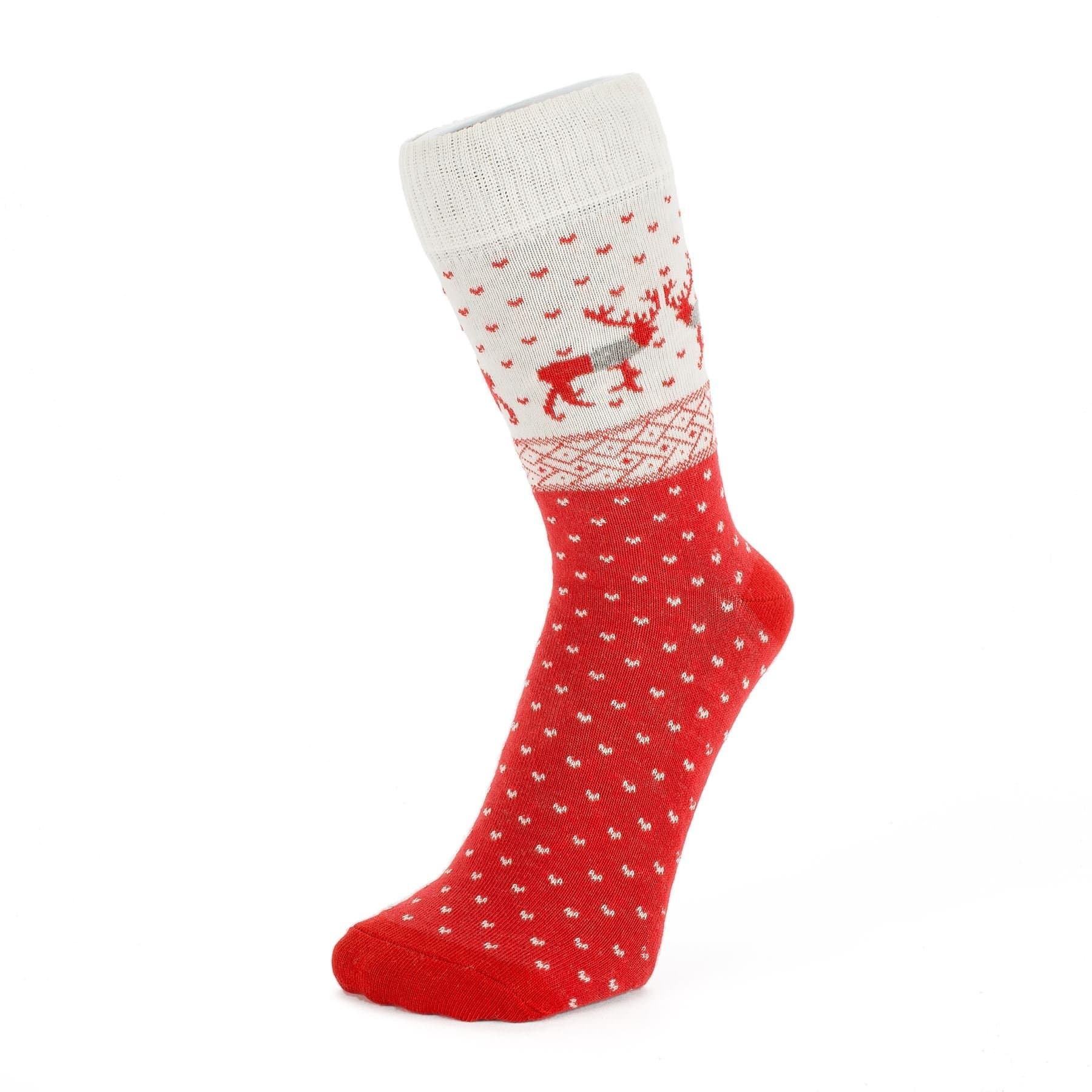 Wintery Ankle Socks With Reindeers (Size: 4-7)