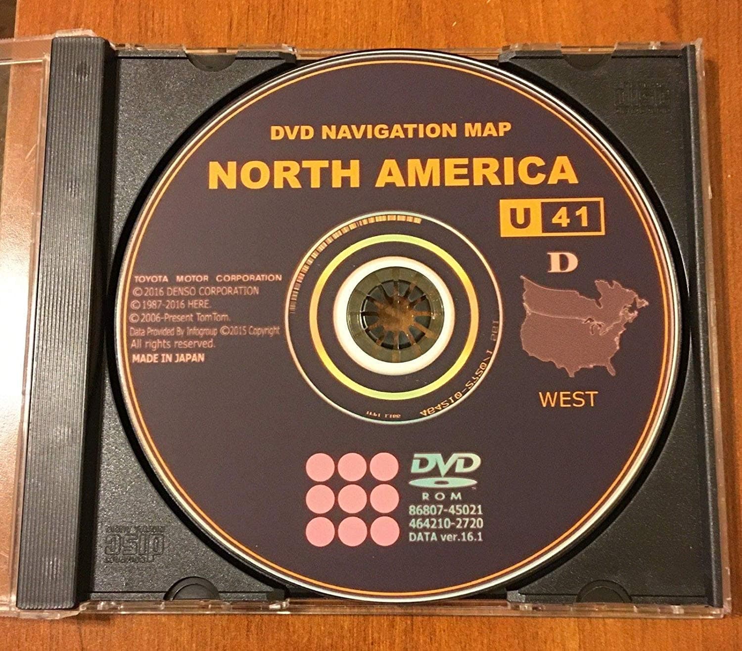 Toyota Lexus Scion Gen 5 Navigation Latest 2016-2017 Map Update DVD U41 Version 16.1 North America (Released in March 2017)