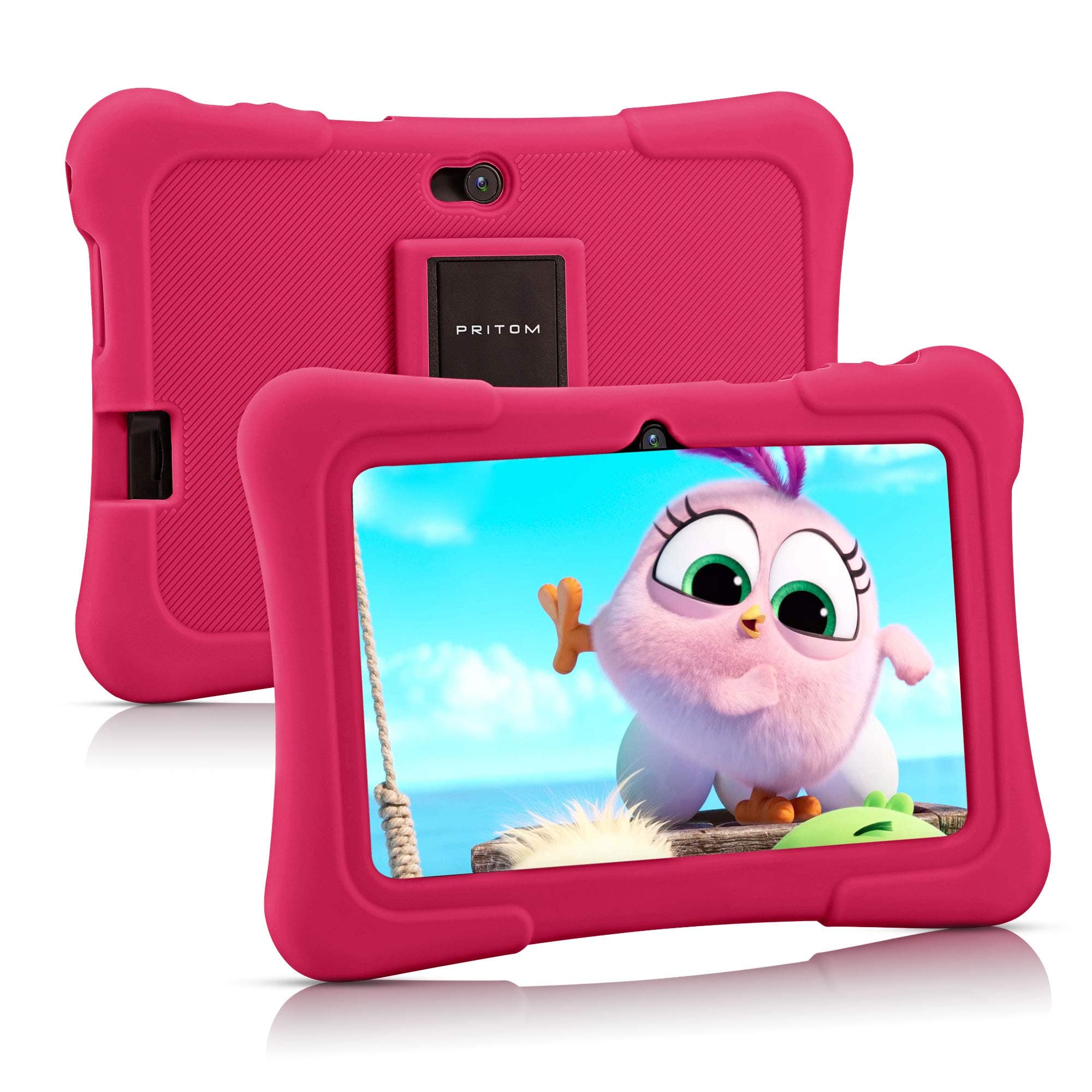 PRITOM 7 inch Kids Tablet | Quad Core Android 13, 32 GB ROM | WiFi,Bluetooth,Dual Camera | Educational,Games,Parental Control,Kids Software Pre-Installed with Kids-Tablet Case