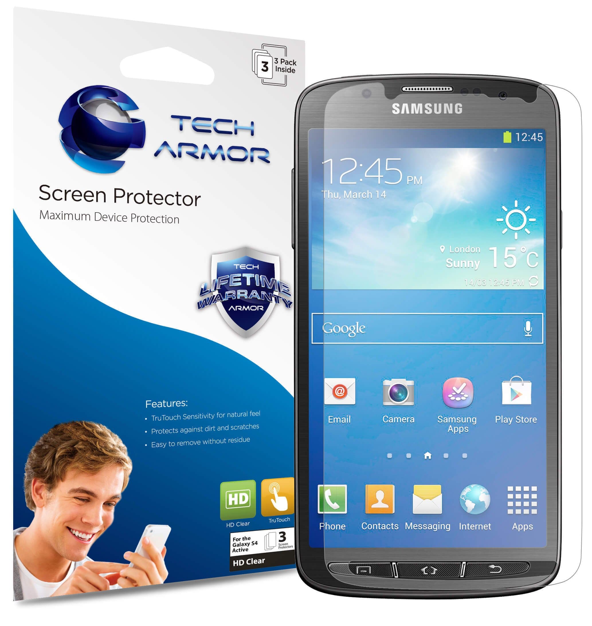 Samsung Galaxy S4 ACTIVE HD Clear Screen Protectors 3-Pack
