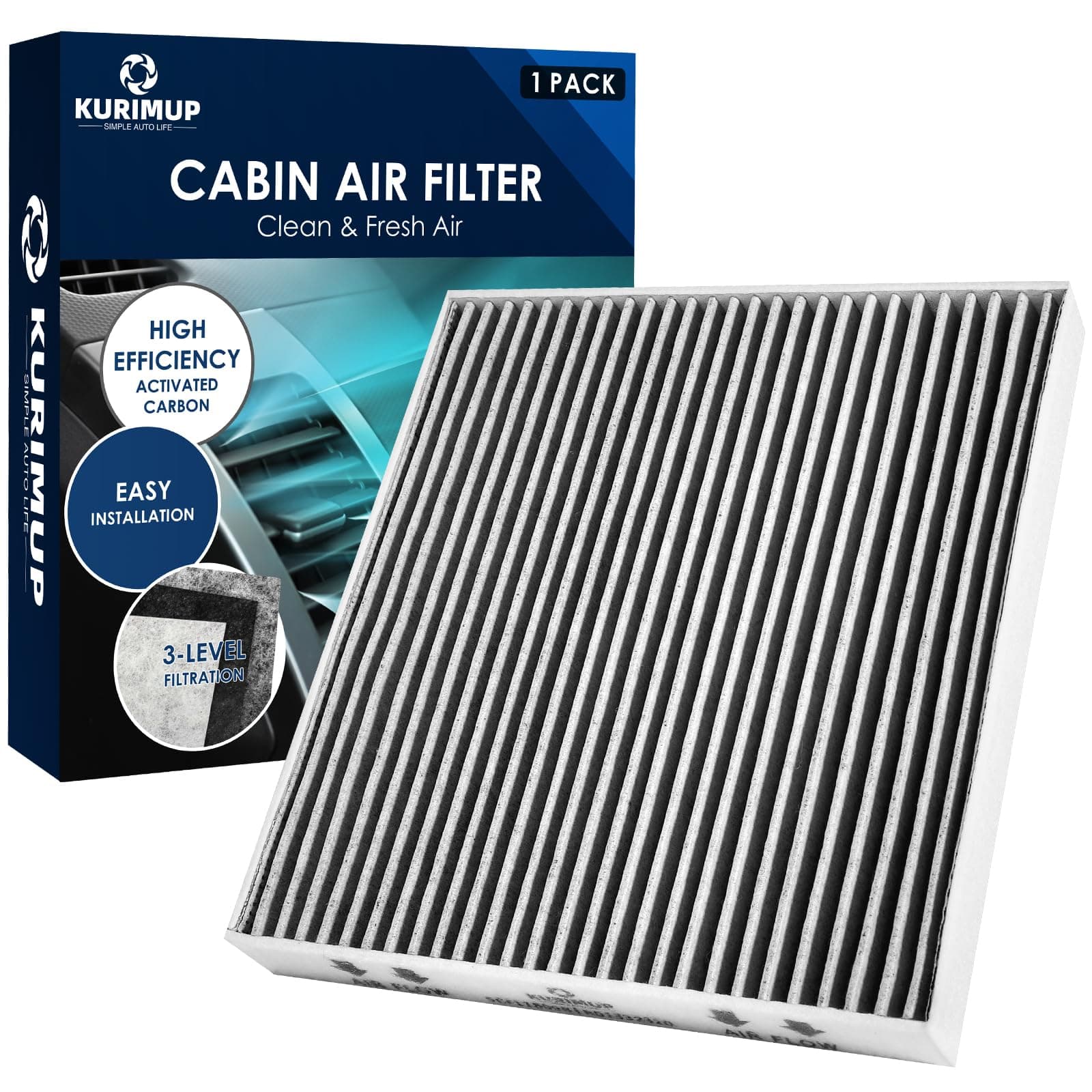 Premium Cabin Air Filter with Activated Carbon,Replacement for CF11809,Fit for Chevrolet Silverado 1500LD/2500HD/3500HD/Suburban,GMC Sierra 1500/2500HD/3500HD/Yukon.