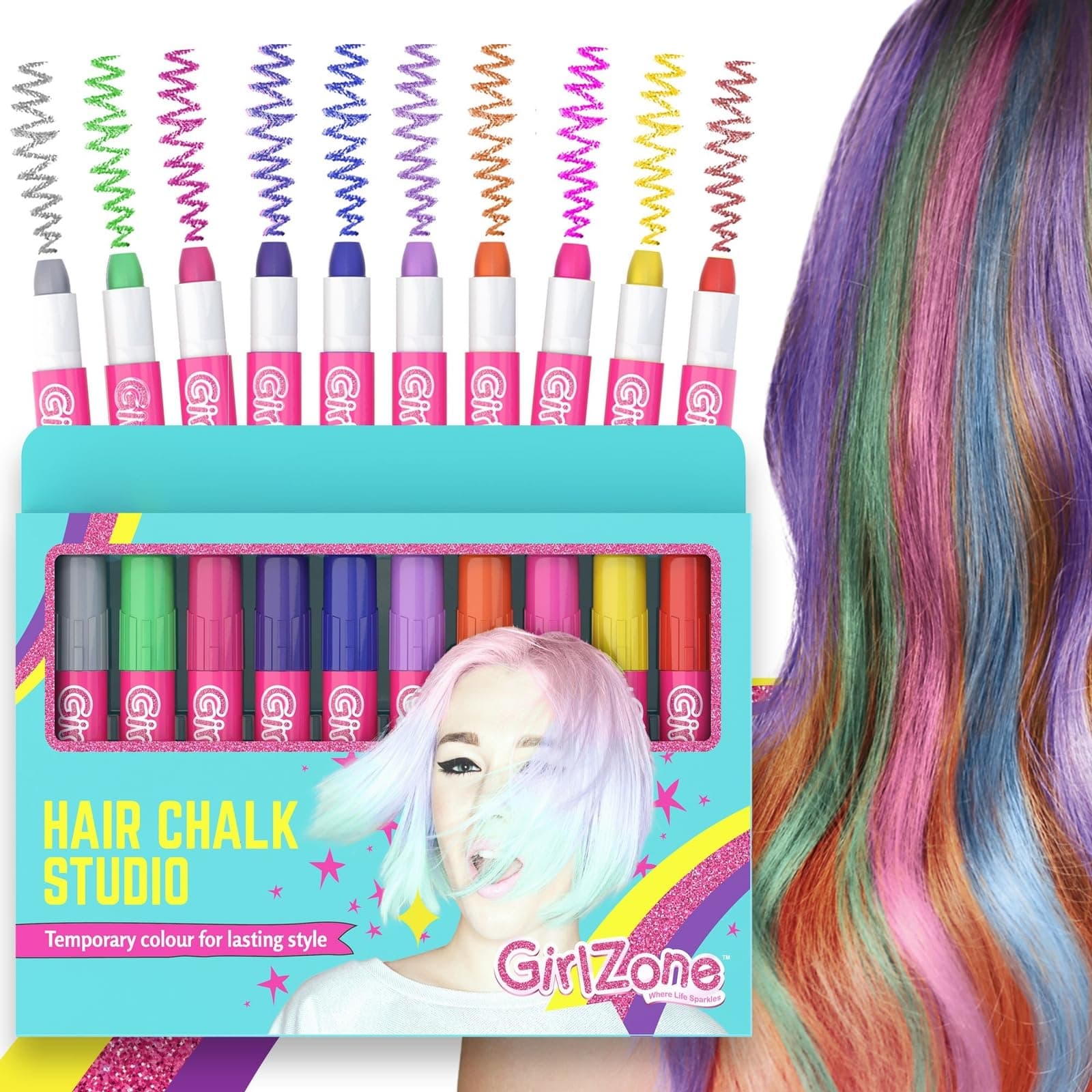 10 Hair chalks for Kids