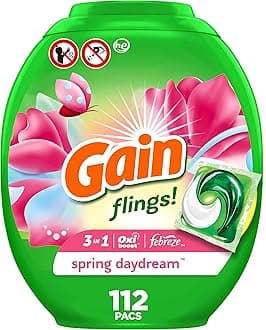 flings Laundry Detergent Soap Pacs HE Compatible 112 ct Long Lasting Scent Spring Daydream