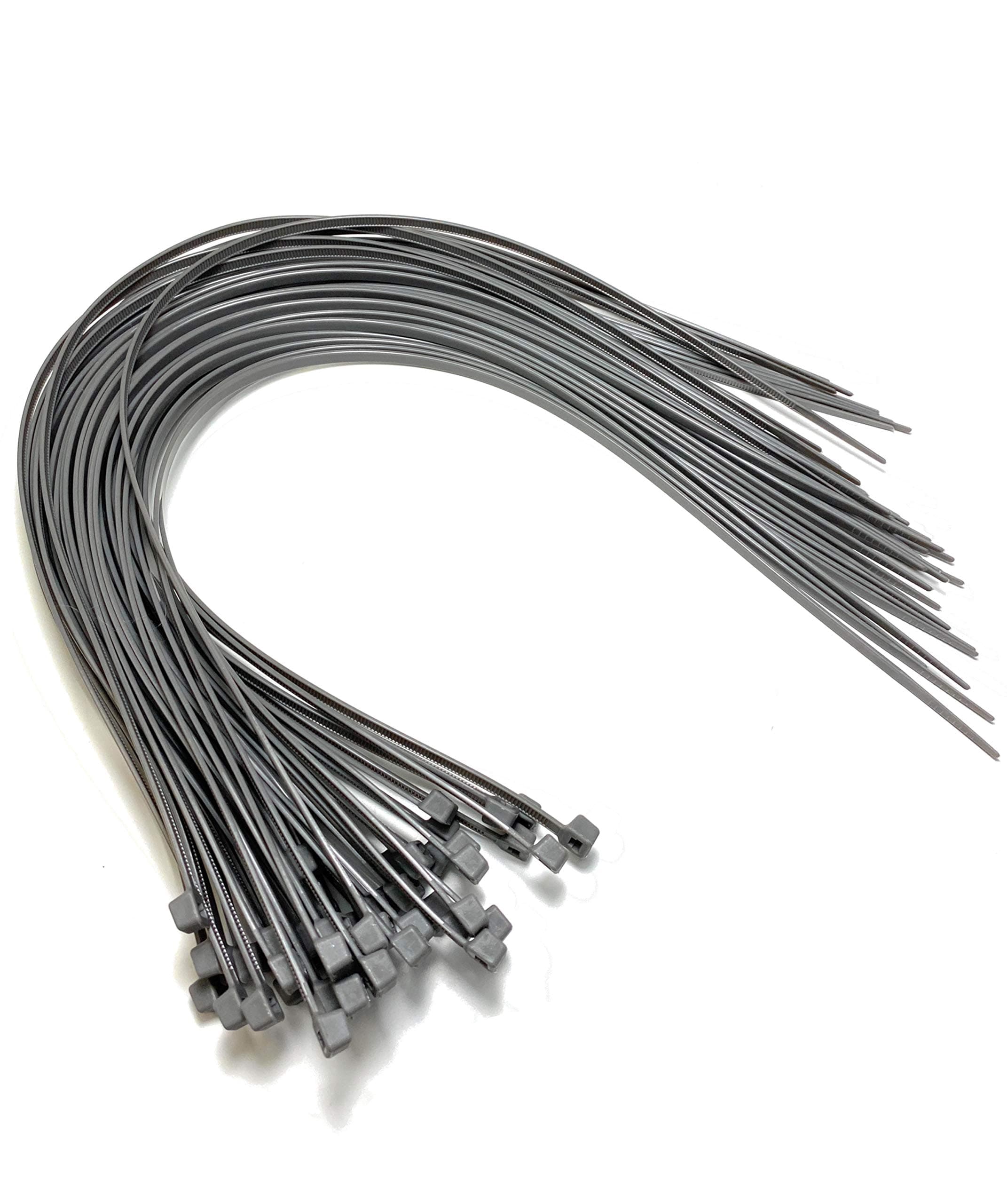 Cable Ties - 450mm x 4.8mm - 17.7" Extra Long Tie Wraps - Nylon Zip Ties (50, Grey)