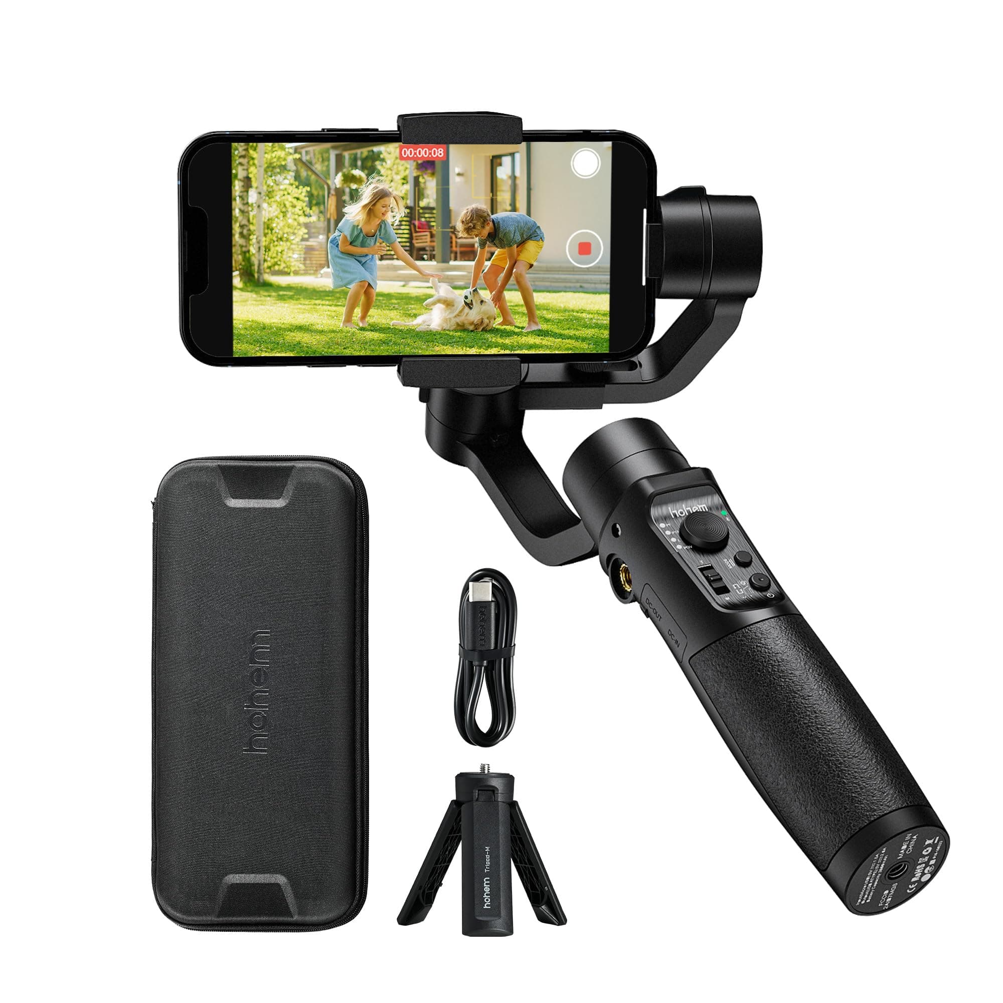 Gimbal Stabilizer for Smartphone -3-Axis Phone Gimbal for Android and iPhone 13,12,11 PRO MAX, Stabilizer for Video Recording with Face/Object Tracking, 600 °Auto Rotation - iSteady Mobile Plus