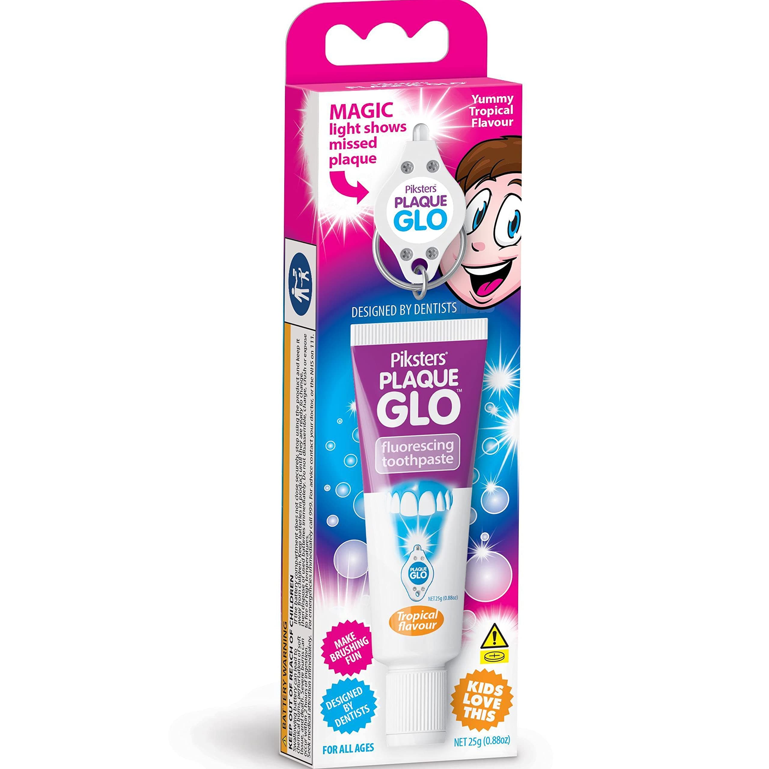 Plaque Glo Plaque Disclosing Toothpaste and Torch System (Tropical)