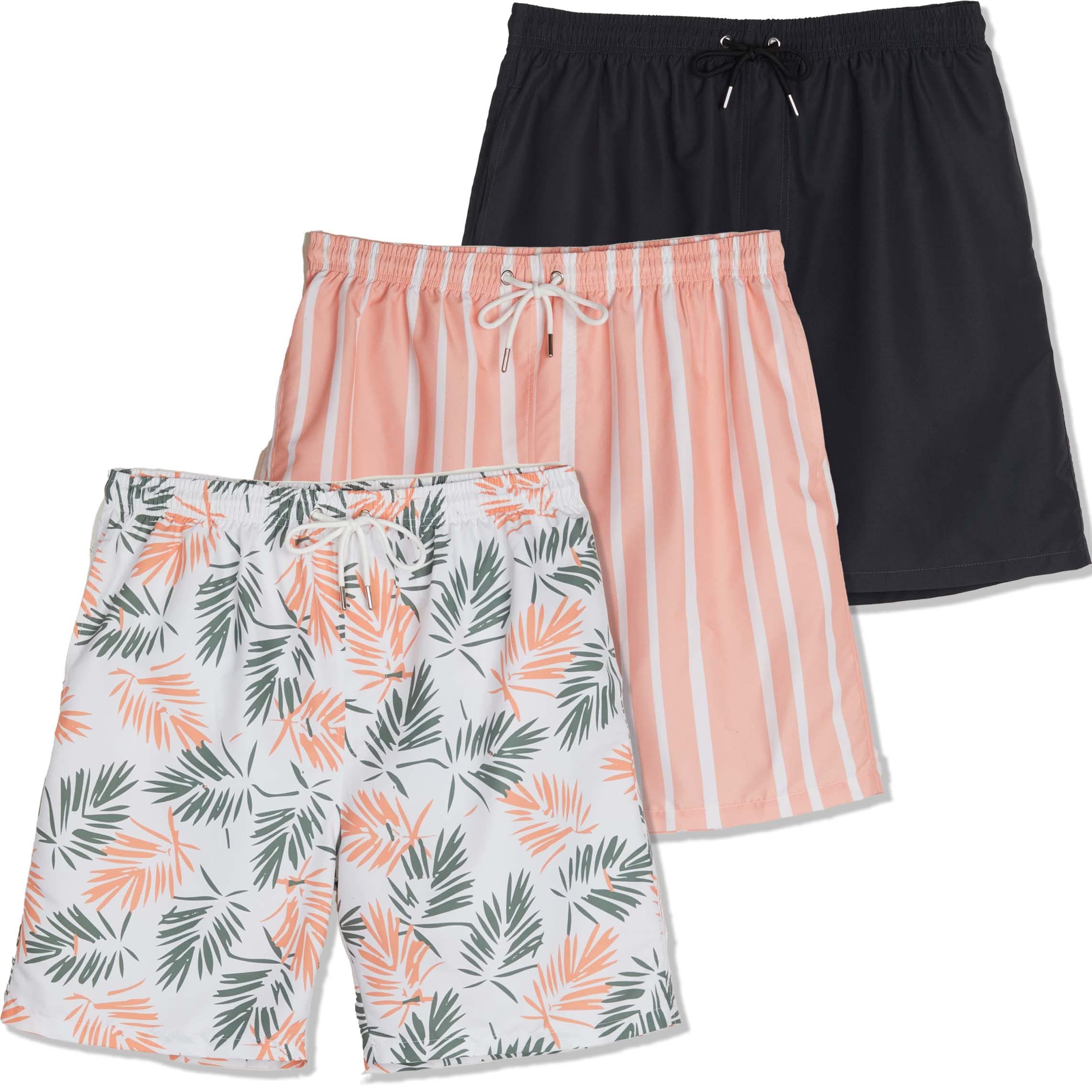 Real Essentials3 Pack: Men's 7" Quick-Dry Swim Trunk with with Mesh Lining (Available in Big & Tall)