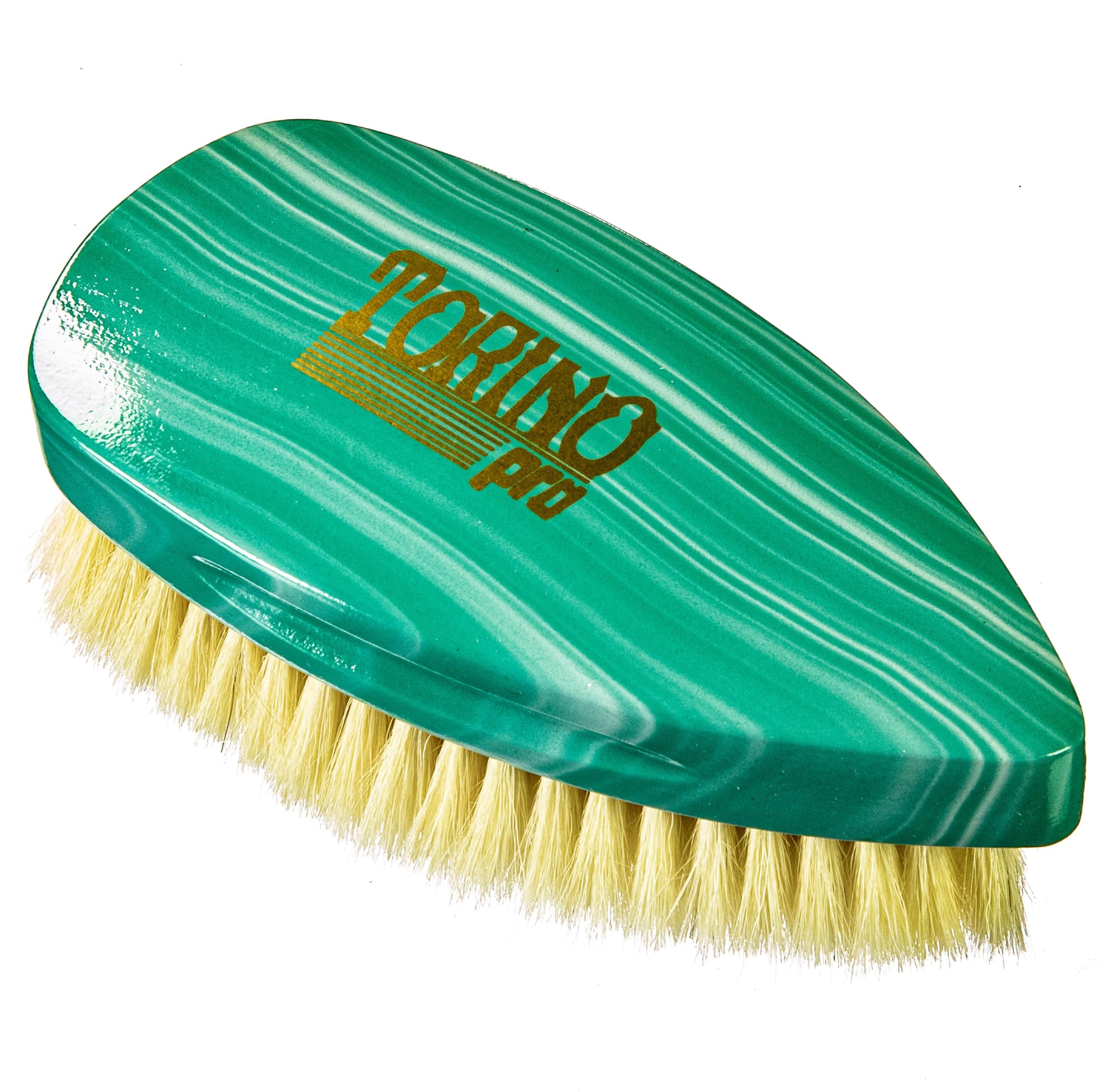 TORINO PRO WAVE BRUSHES BY BRUSH KING Extra Soft Pointy Palm Extra Soft Goat Bristles Hair Brush #238 - Gently Lays Down Waves for a Smooth and Sleek Hairstyle